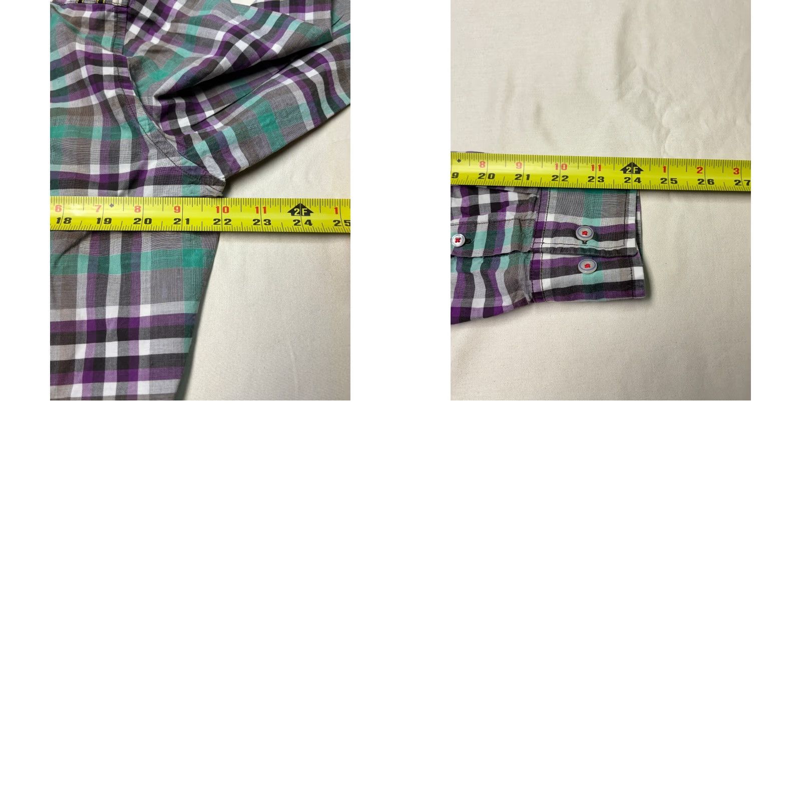 Robert Graham Robert Graham Freshly Laundered Shirt Mens Medium Green Purple Plaid Cotton L/S Shirt Size US M / EU 48-50 / 2 - 8 Thumbnail