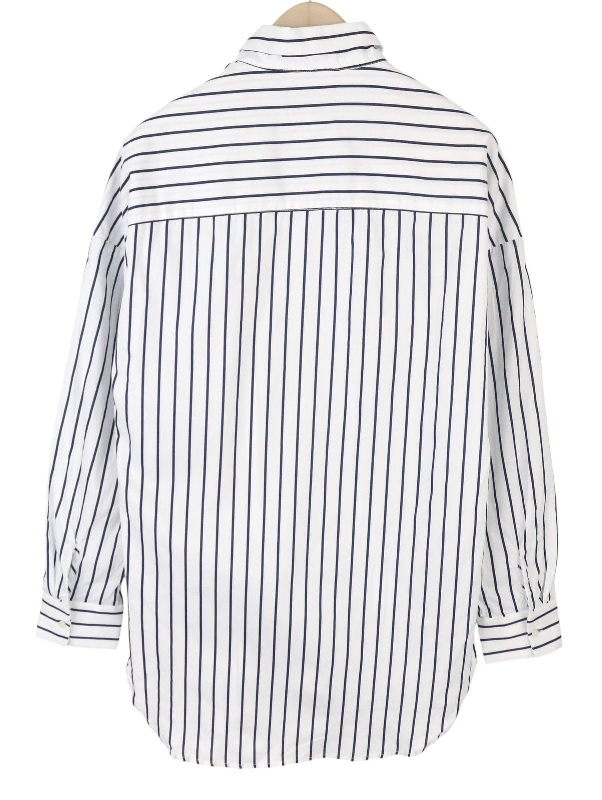 Scotch & Soda M White Pinstriped Long Fit Button-Up Shirt 89102 Size US M / EU 48-50 / 2 - 3 Thumbnail