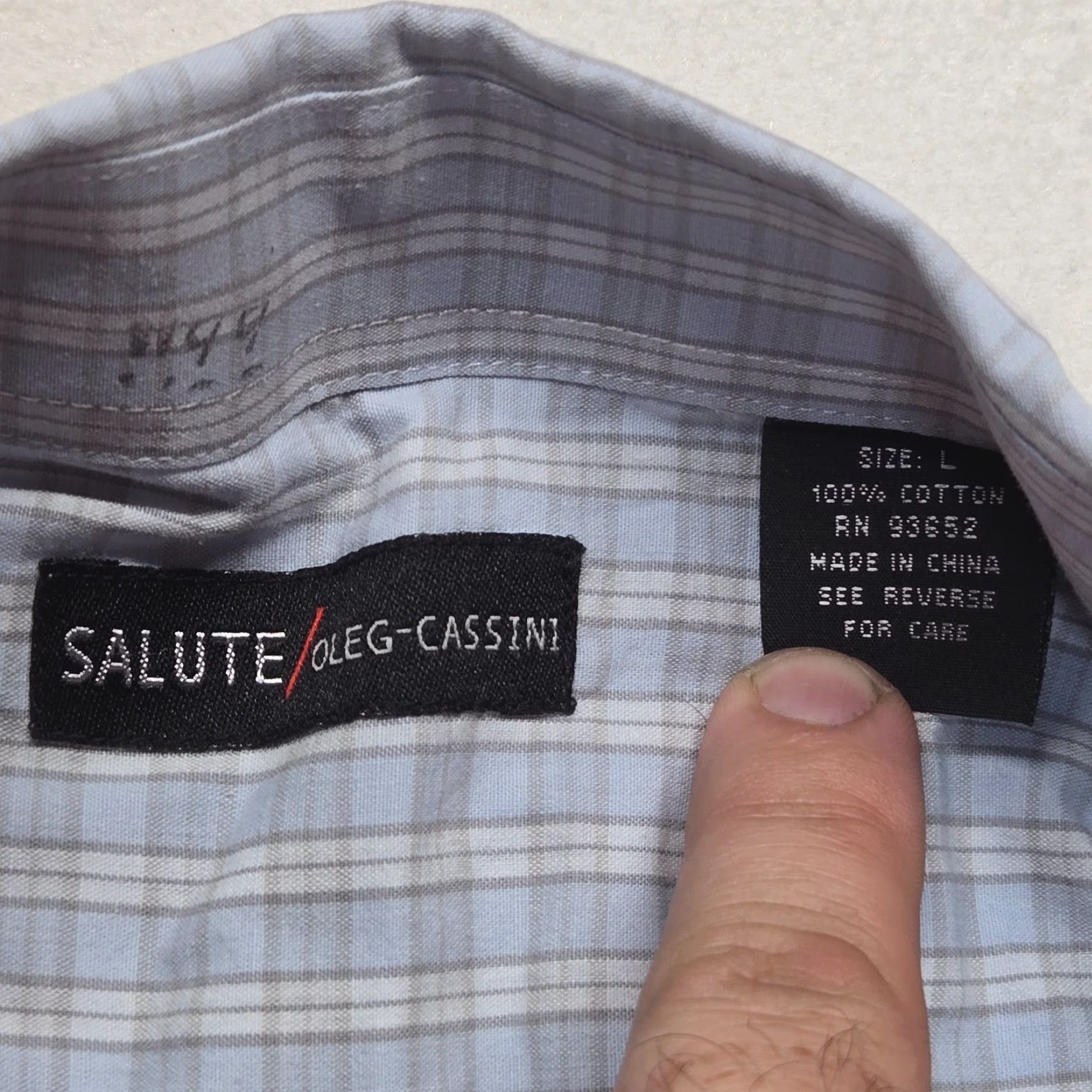 Oleg Cassini Oleg Cassini Shirt Men L Blue Plaid Long Sleeve Button-Up Casual Mens Size US L / EU 52-54 / 3 - 3 Thumbnail