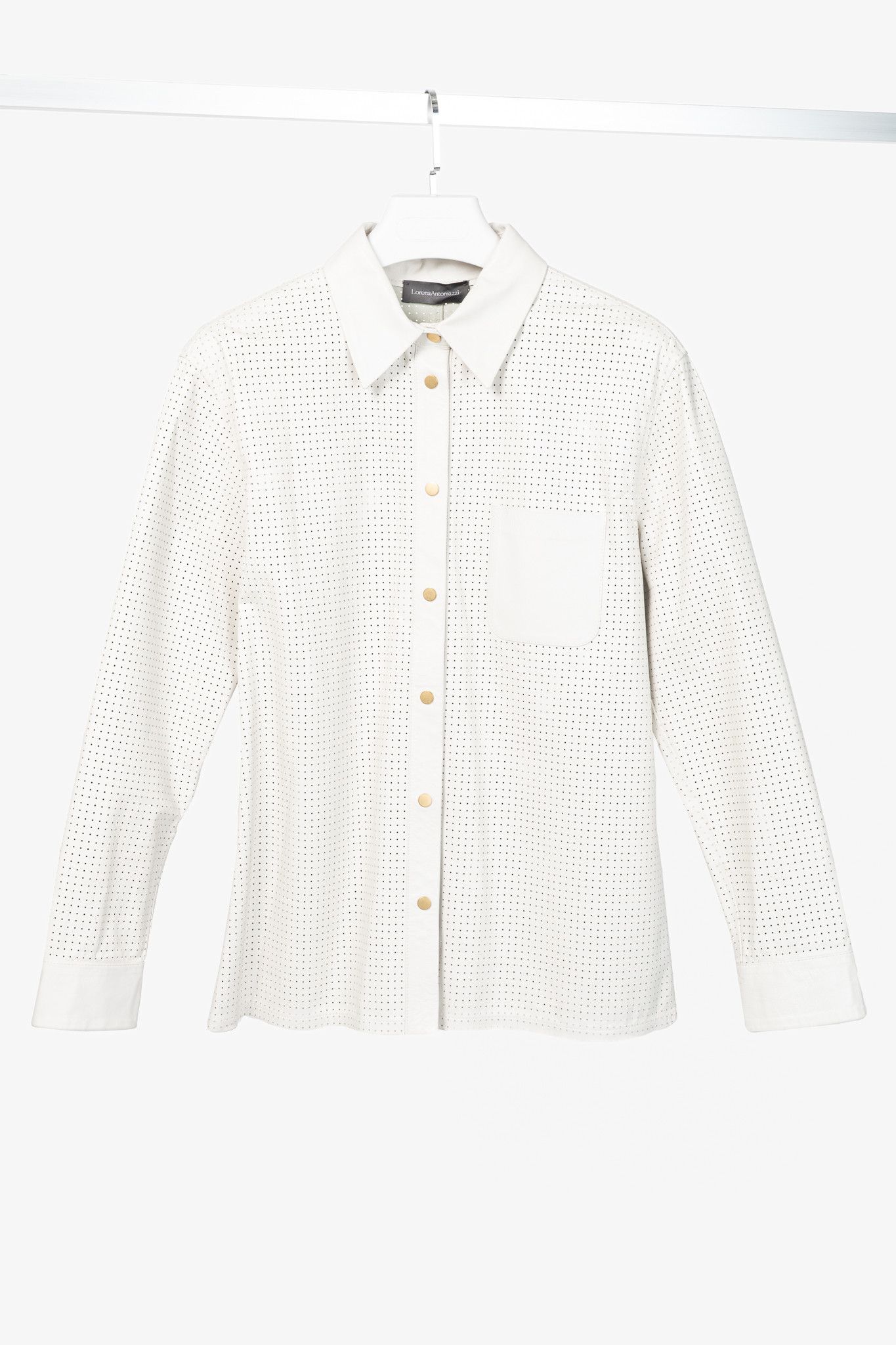 Other Lorena Antoniazzi Perforated Leather Snap-Closure Shacket Size M / US 6-8 / IT 42-44 - 1 Thumbnail