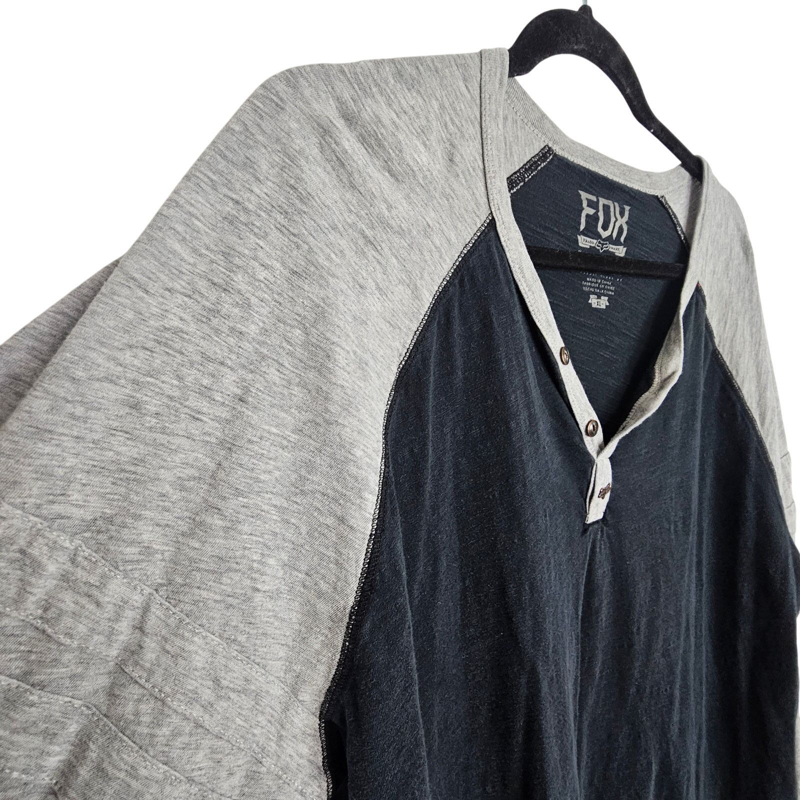 Fox Racing Fox Henley Shirt Gray Black Long Sleeve Tshirt XL T Shirt Size US XL / EU 56 / 4 - 6 Thumbnail