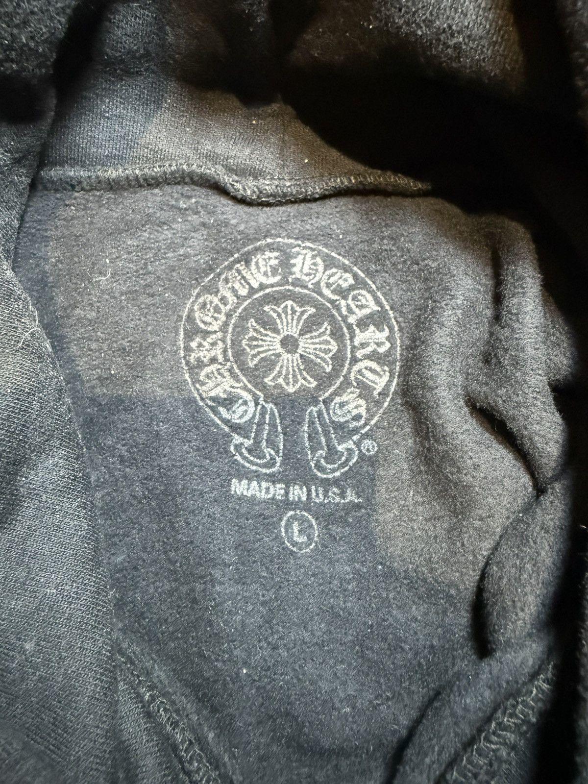 Chrome Hearts Chrome Hearts 1988 Metallic Silver Foil Black Hoodie Size US L / EU 52-54 / 3 - 11 Thumbnail