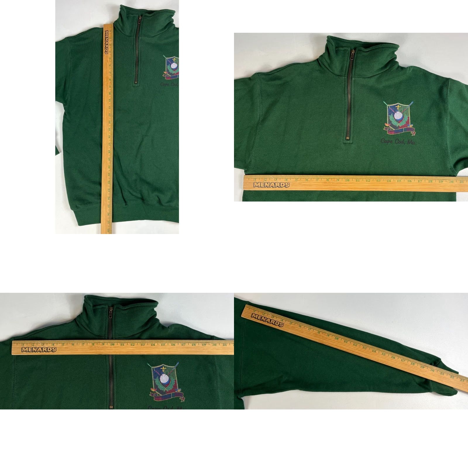 Tultex VINTAGE Tultex Cape Cod, MA Golf Logo 1/4 Zip Pullover Sweatshirt Mens Sz M Green 1/4 Zip Golf Cape Cod Tultex Sweatshirt Mens M Green Size US M / EU 48-50 / 2 - 8 Thumbnail