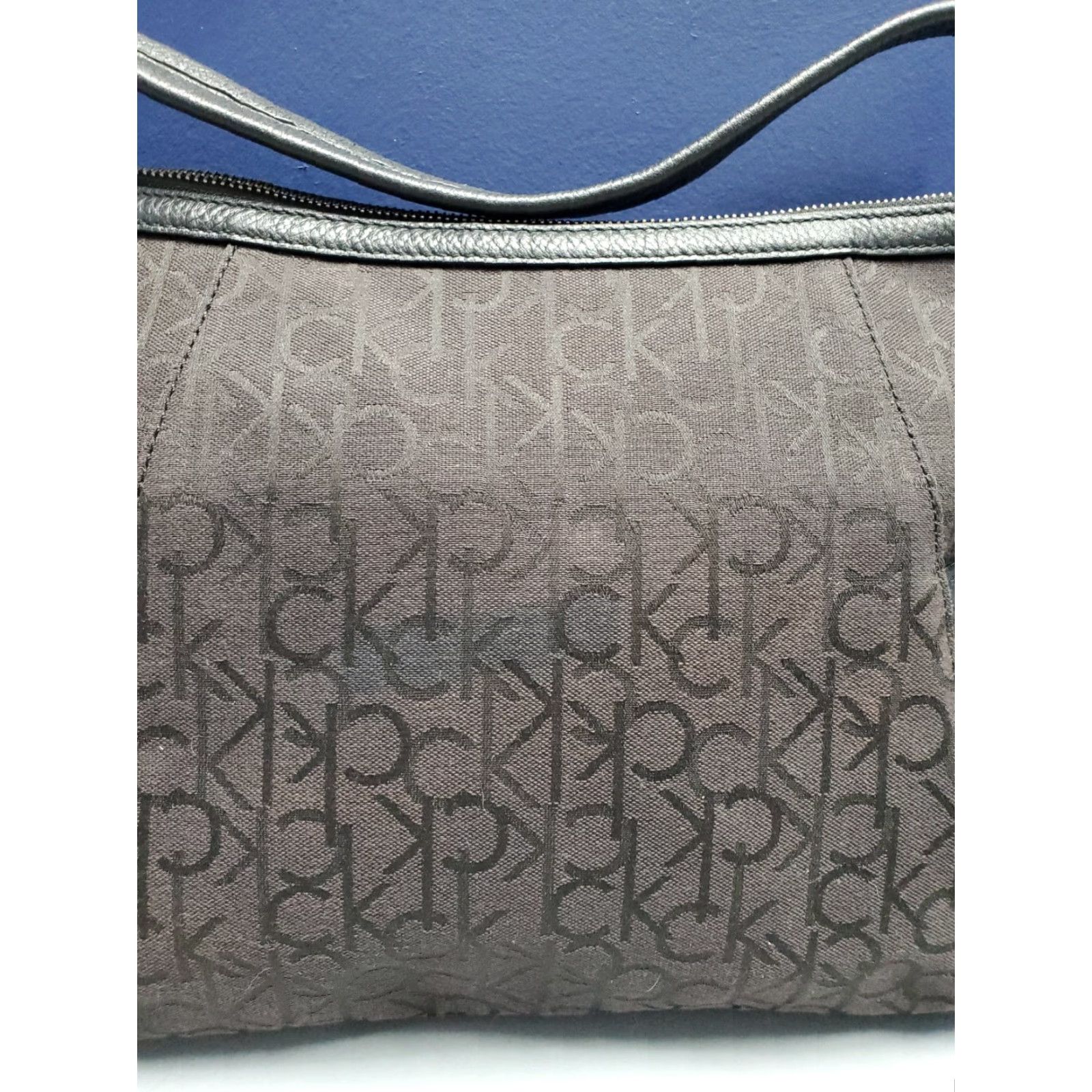 Calvin Klein Calvin Klein Hobo Bag Womens Black Canvas Shoulder Strap Silver Hardware Child? Size ONE SIZE - 4 Thumbnail
