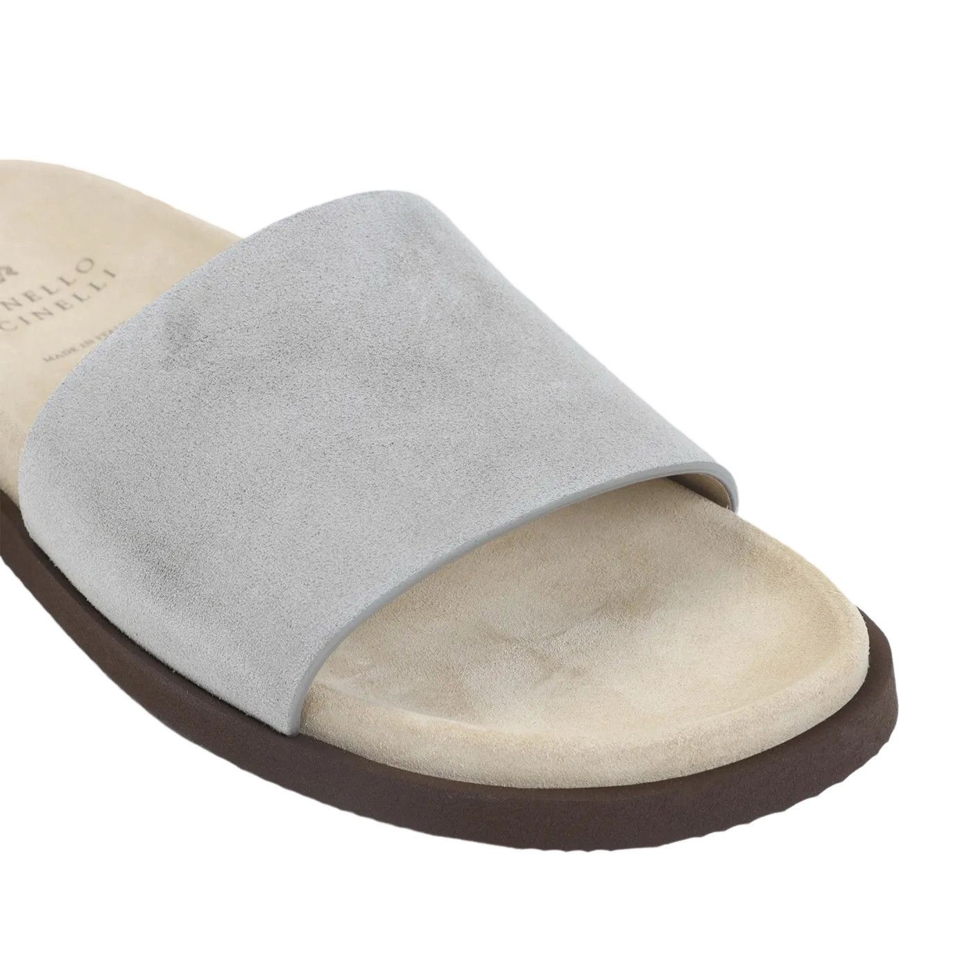 Brunello Cucinelli BRUNELLO CUCINELLI Gray Suede Slide Sandals New & Authentic Size US 11 / EU 44 - 4 Thumbnail