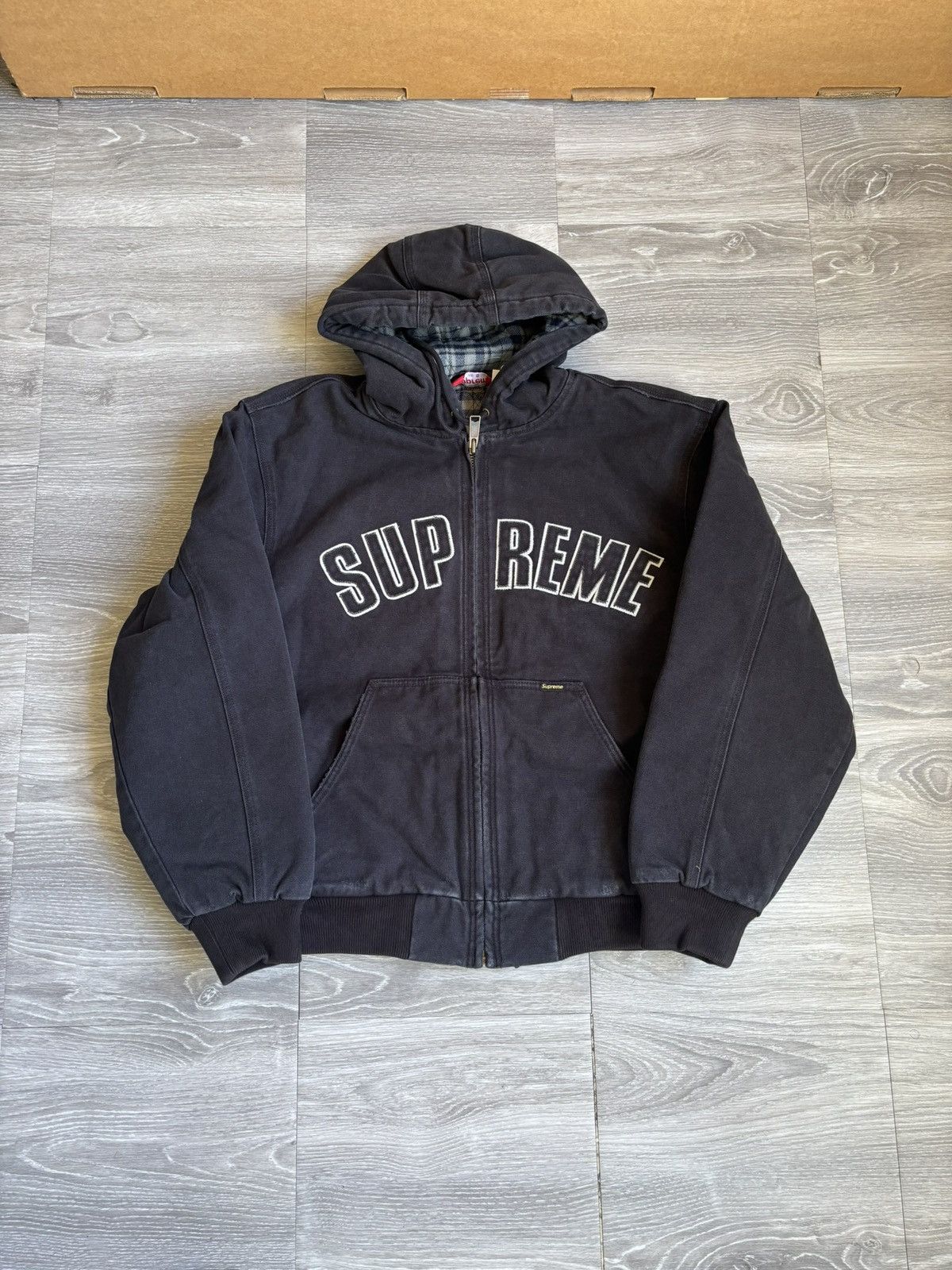 Supreme Supreme Reflective Arc Hooded Work Jacket Black FW25 Size US S / EU 44-46 / 1 - 7 Thumbnail