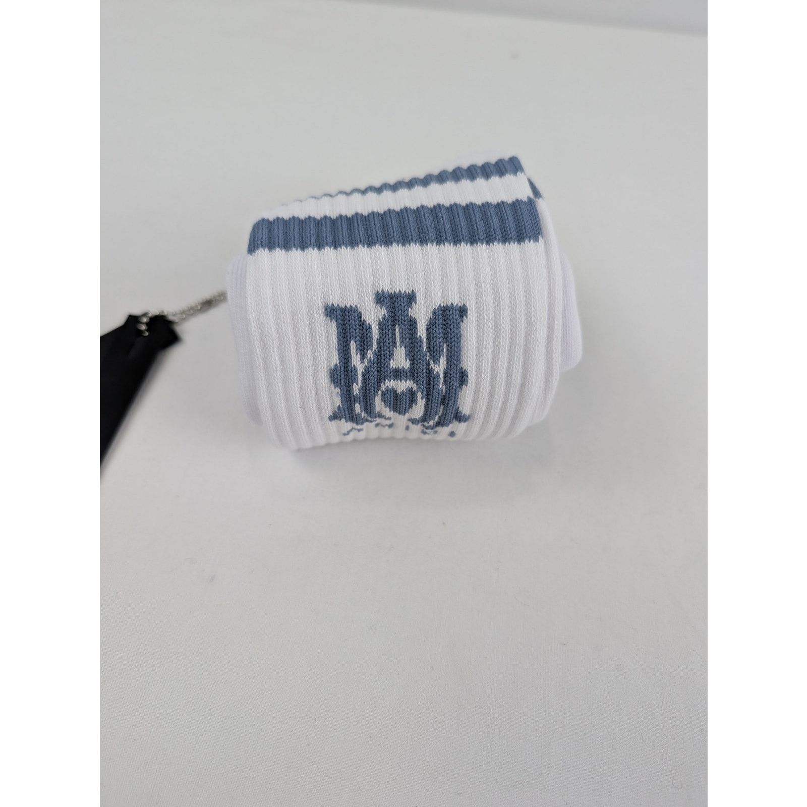 Amiri o1rshd1 Q:2 / Size: 45-46 / MA Stripe Socks White/Dusty Blue Size ONE SIZE - 11 Thumbnail