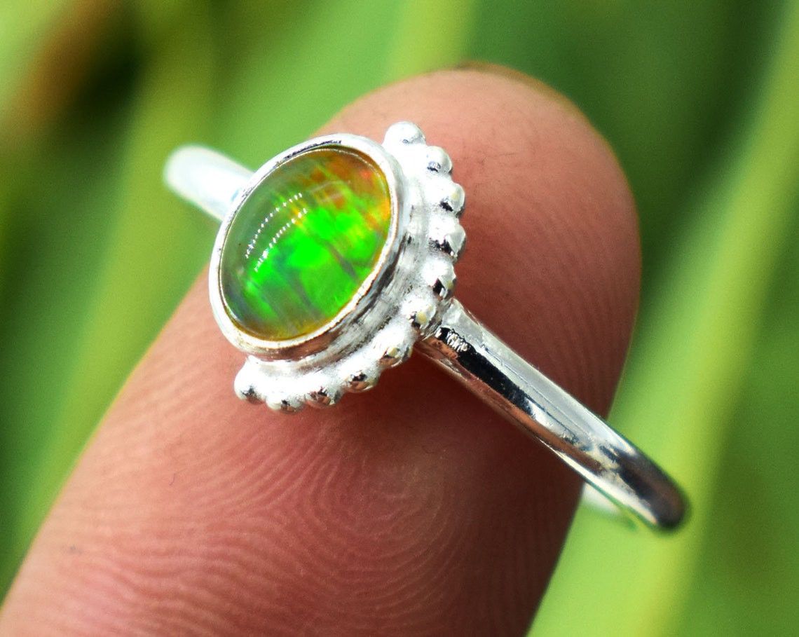 Handmade AAA Ethiopian Opal Ring: 925 Sterling Silver Statement Ring Size ONE SIZE - 3 Thumbnail