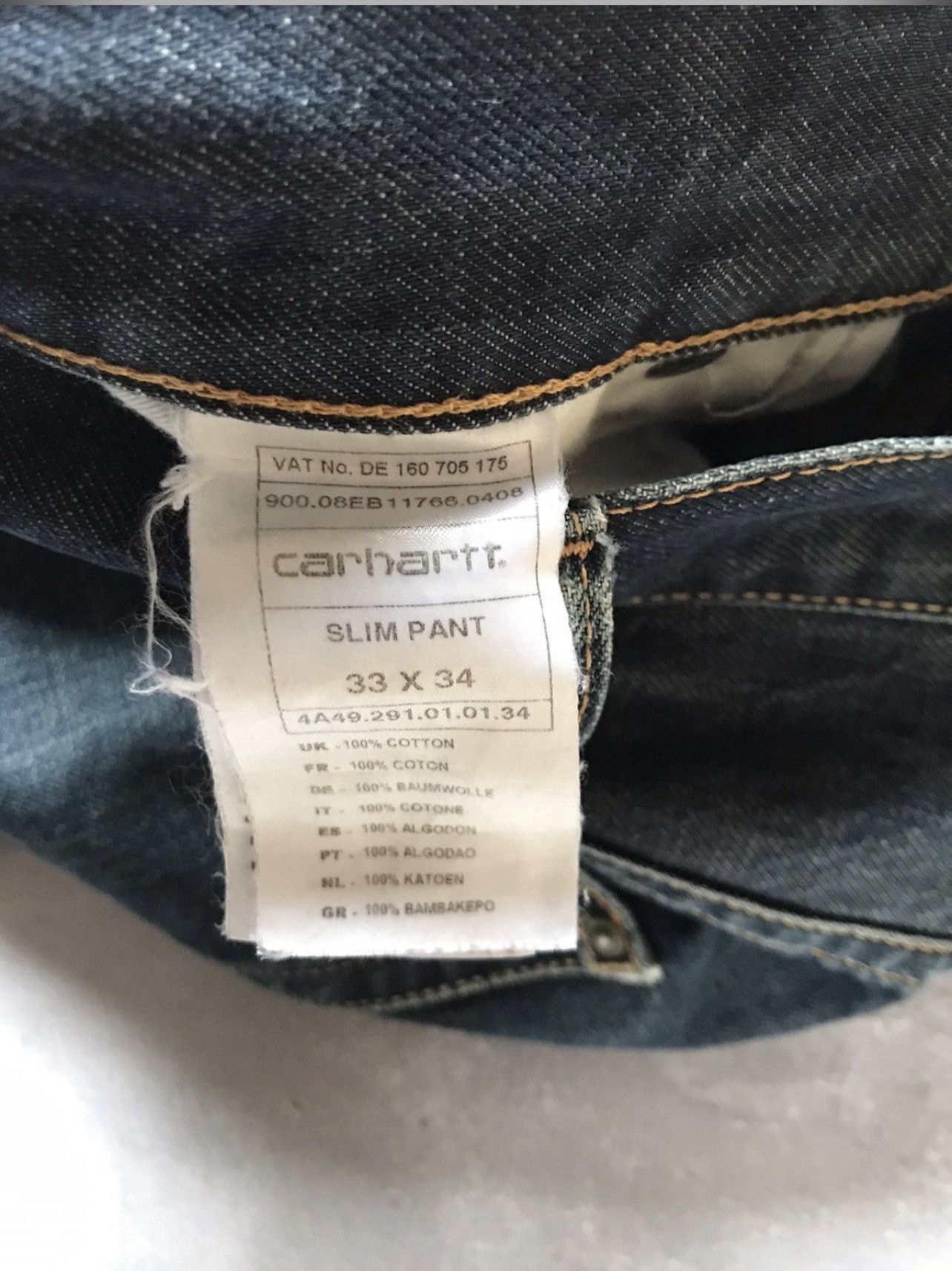 Carhartt Carhartt Vintage Indigo Denim Pants Leather Tab Size US 34 / EU 50 - 8 Thumbnail