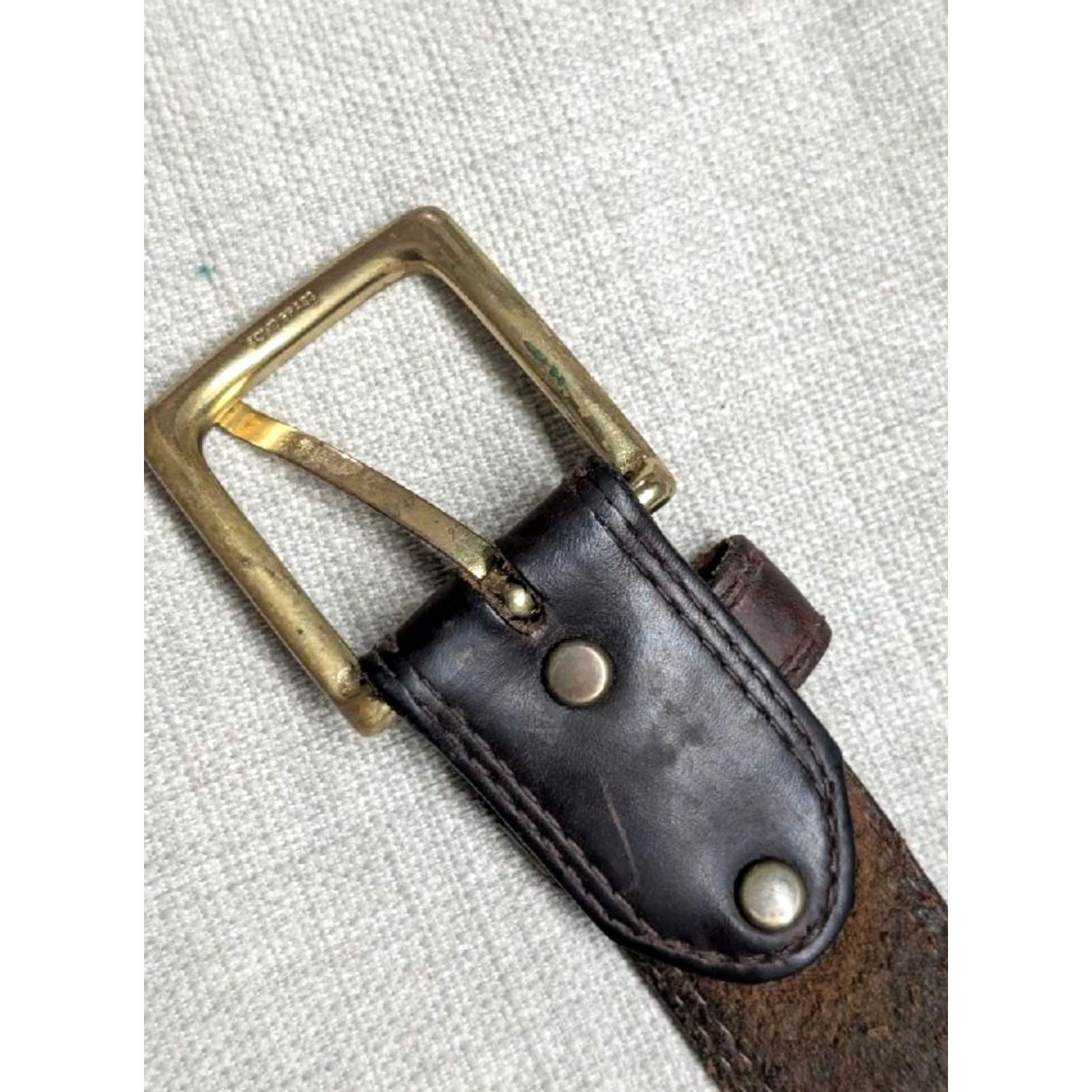 Vintage VINTAGE Red Wing Shoes belt Western 40 brown cowhide leather belt Mens Size 40 - 4 Thumbnail
