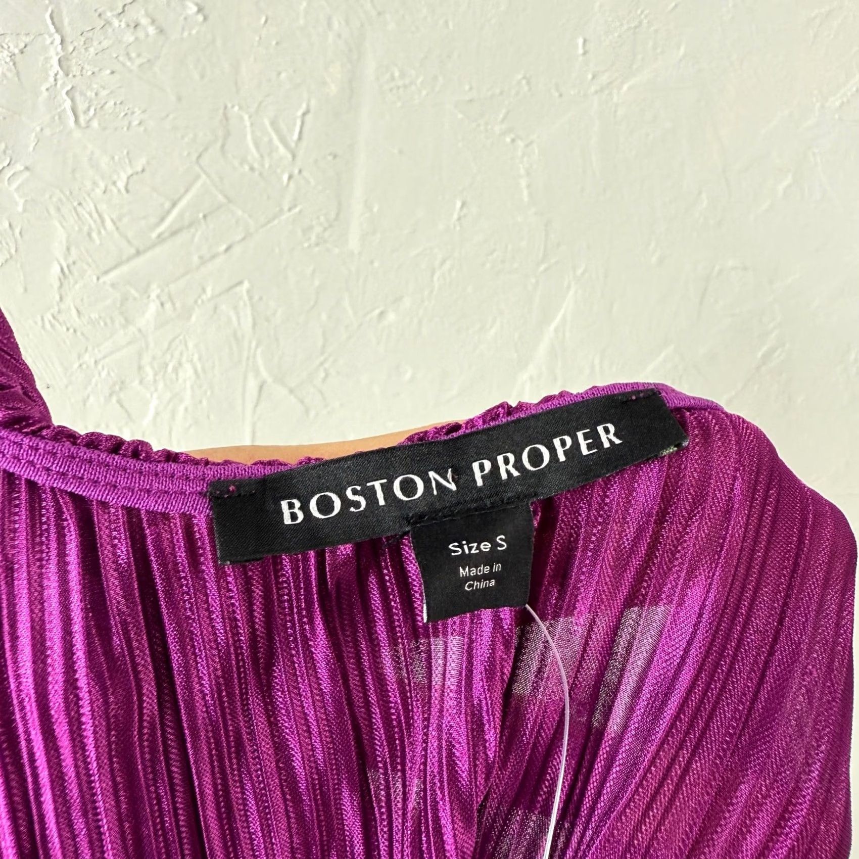 Boston Proper VINTAGE? (No) Boston Proper Dress Maxi Long Sleeve V-Neck Purple Size S / US 4 / IT 40 - 6 Thumbnail