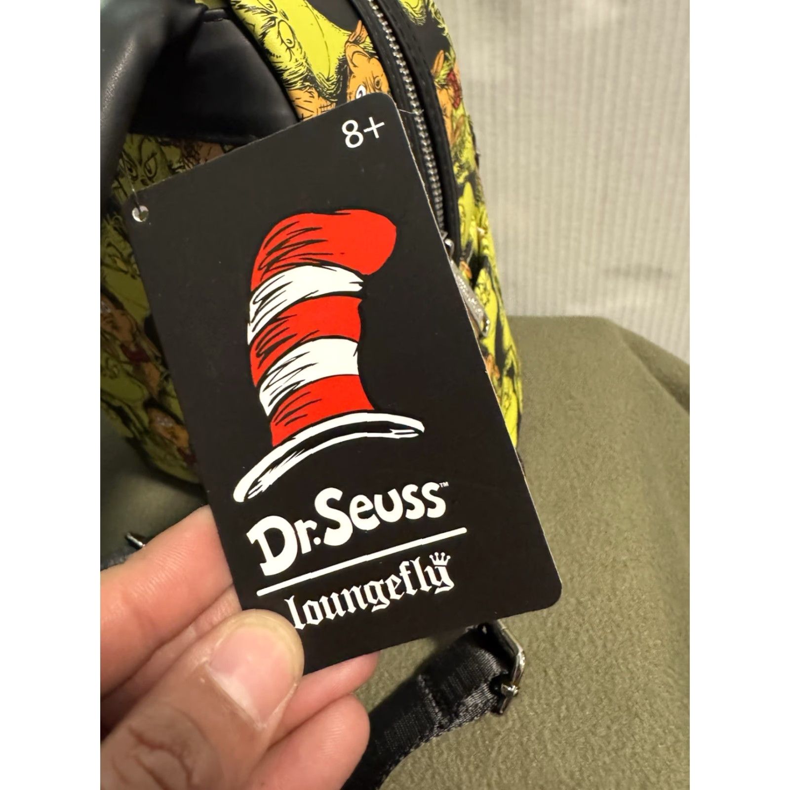 Vintage Loungefly Dr. Seuss The Grinch & Max Sketch Mini Backpack AOP Green NWT RARE Size ONE SIZE - 7 Thumbnail