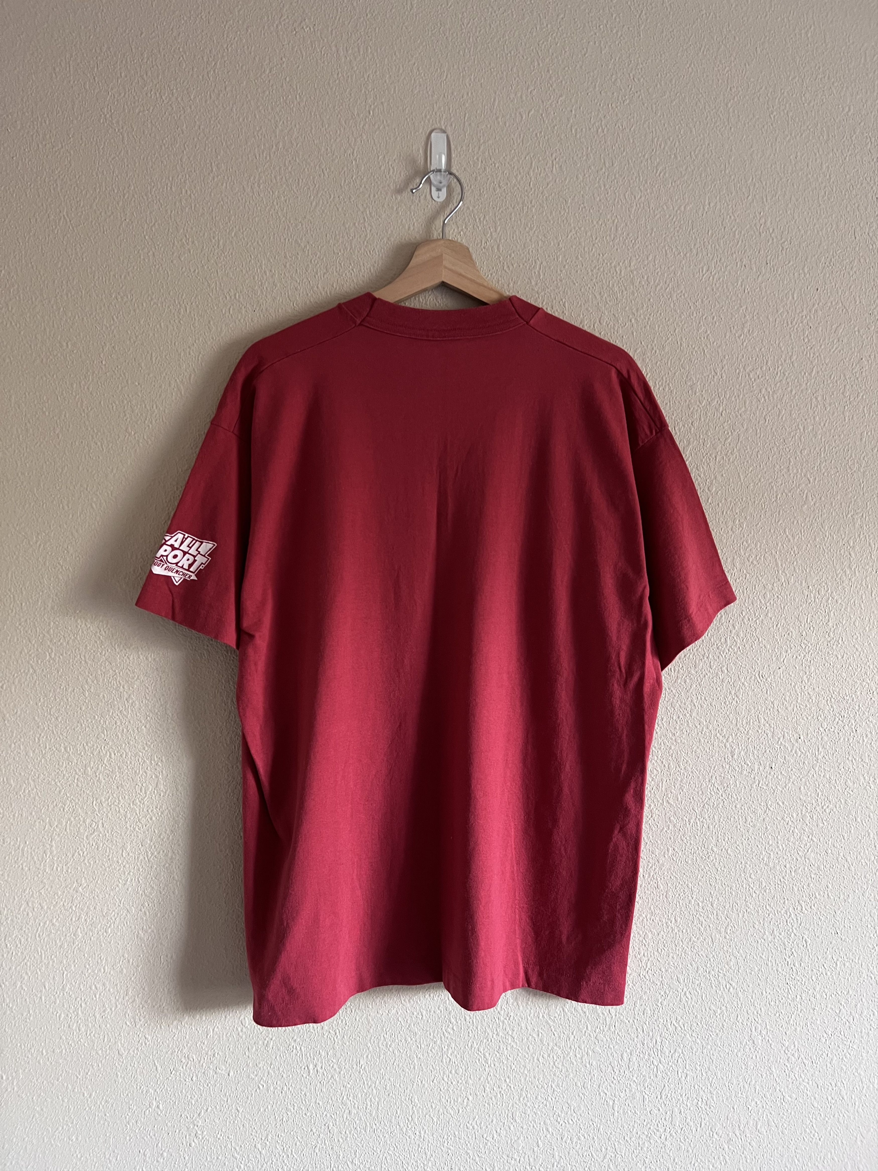 Vintage Vintage 90s Lincoln Marathon Tee in Red Size US XL / EU 56 / 4 - 4 Thumbnail