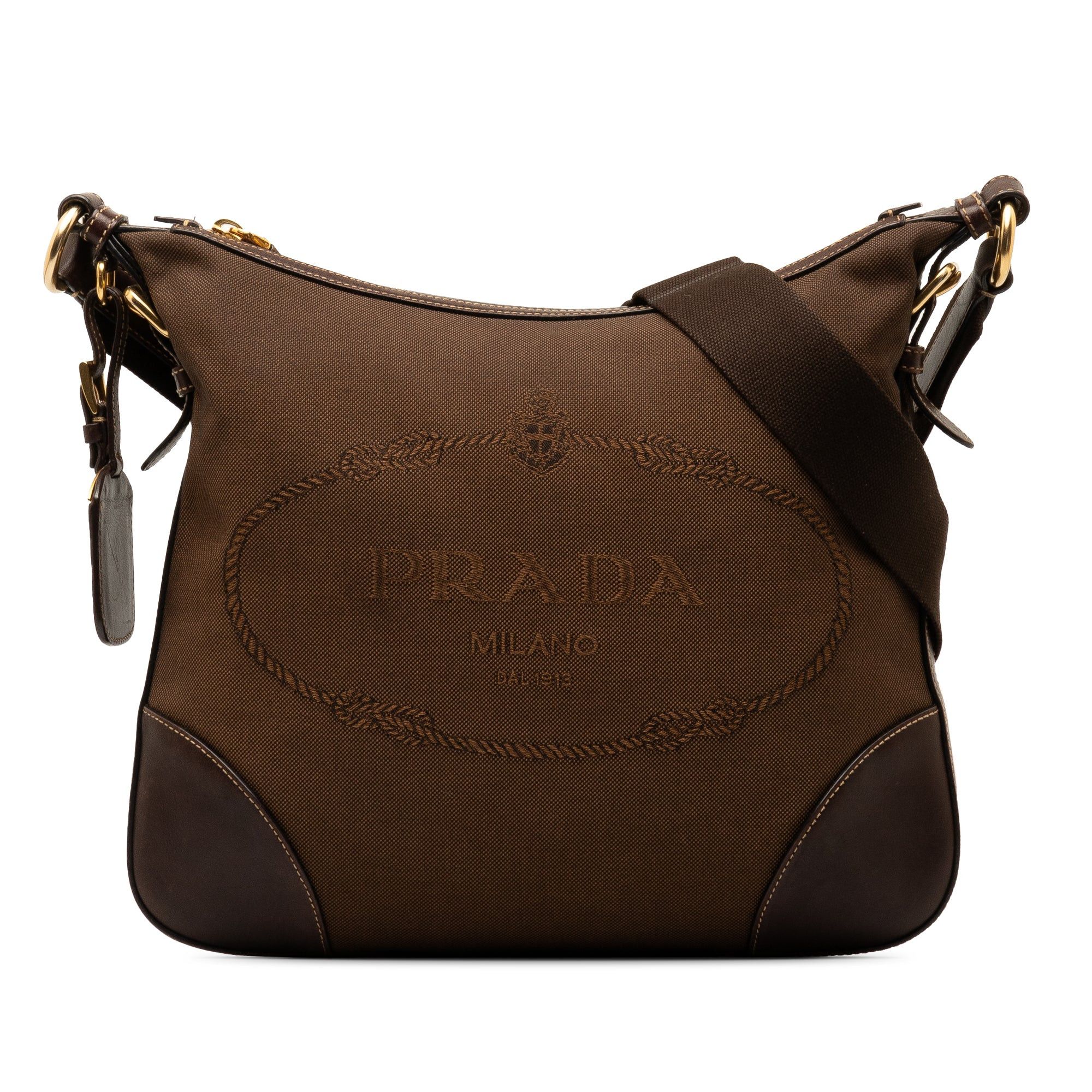 image of Prada Canapa Logo Crossbody Crossbody Bag in Brown, Women's