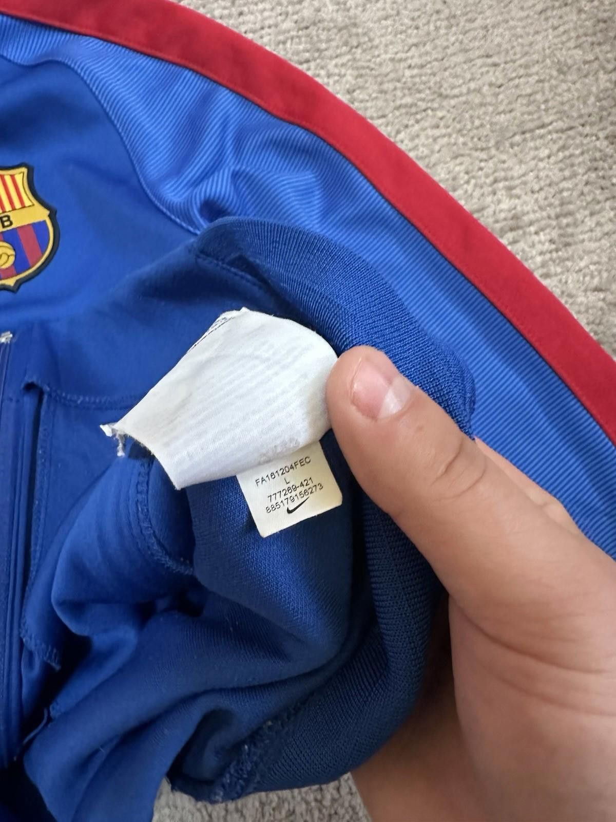 Nike Nike Fc Barcelona Mens Large Track Zip up Jacket in Blue Size US L / EU 52-54 / 3 - 8 Thumbnail