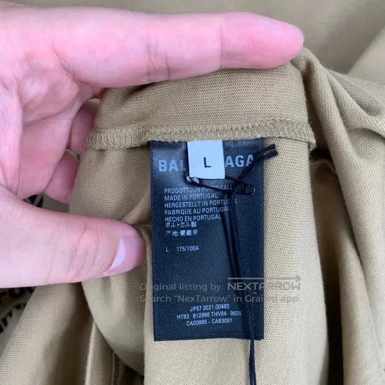 Balenciaga Balenciaga Khaki Food Agency Short Sleeve Size US L / EU 52-54 / 3 - 6 Thumbnail