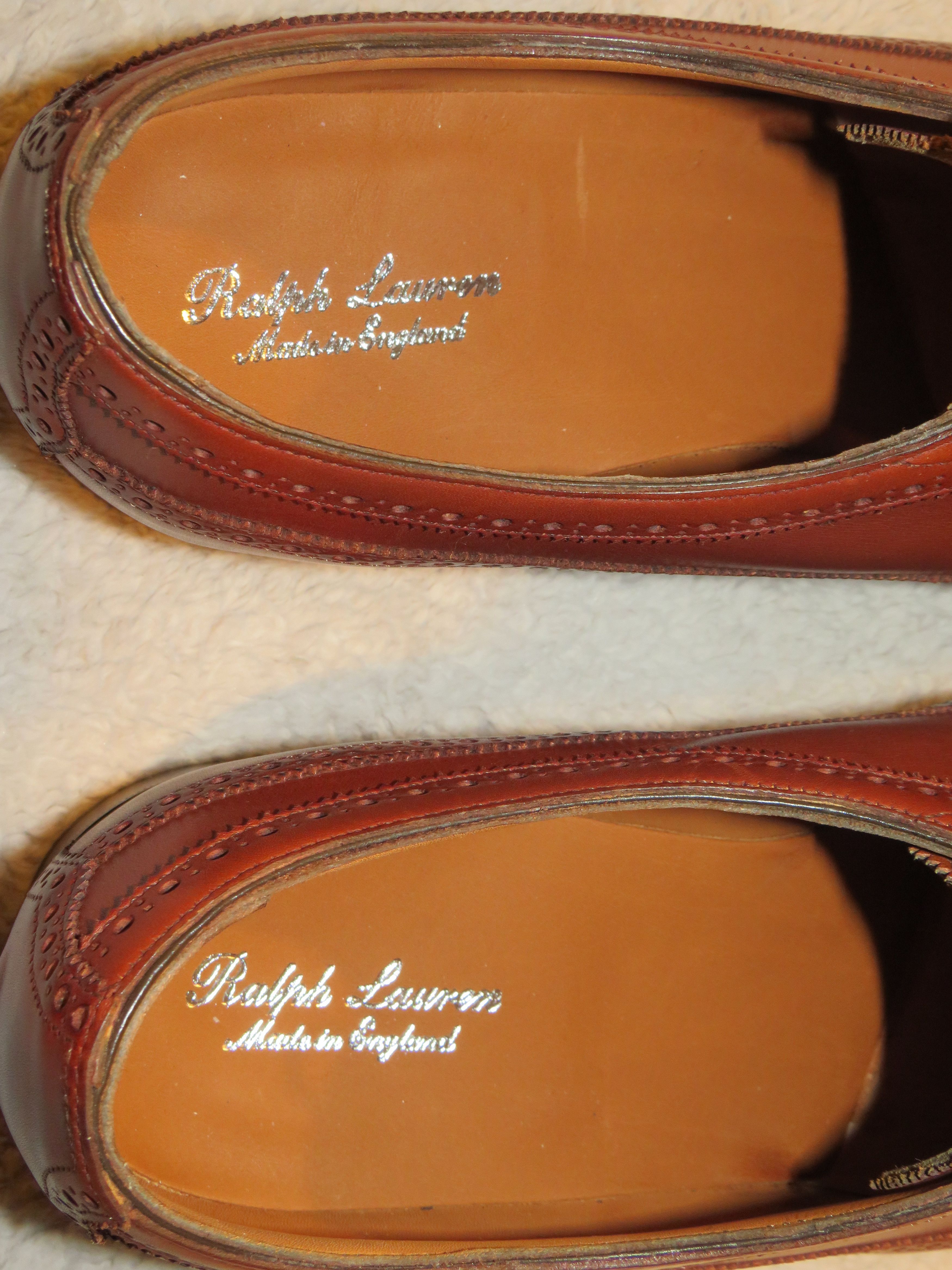Edward Green × Ralph Lauren Purple Label Brooksville Chestnut Calf Leather Brogues 12D NWB Size US 12 / EU 45 - 11 Thumbnail