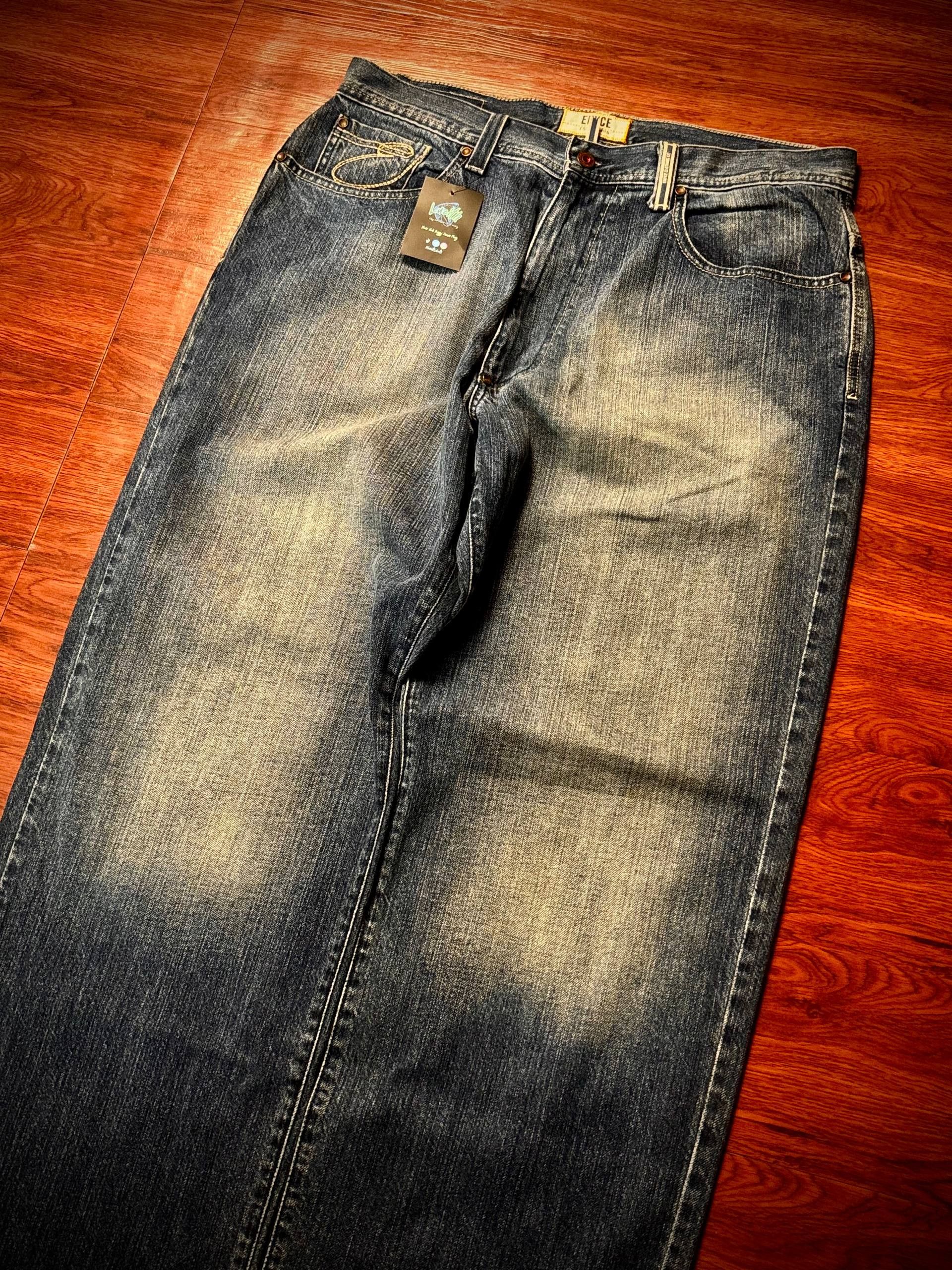 JNCO Vintage Y2K Enyce Blue Faded Wash Small Embroidery Size US 36 / EU 52 - 3 Thumbnail