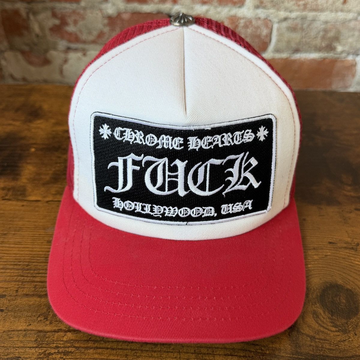 Chrome Hearts Chrome Hearts Red “Fuck” Hat | Grailed