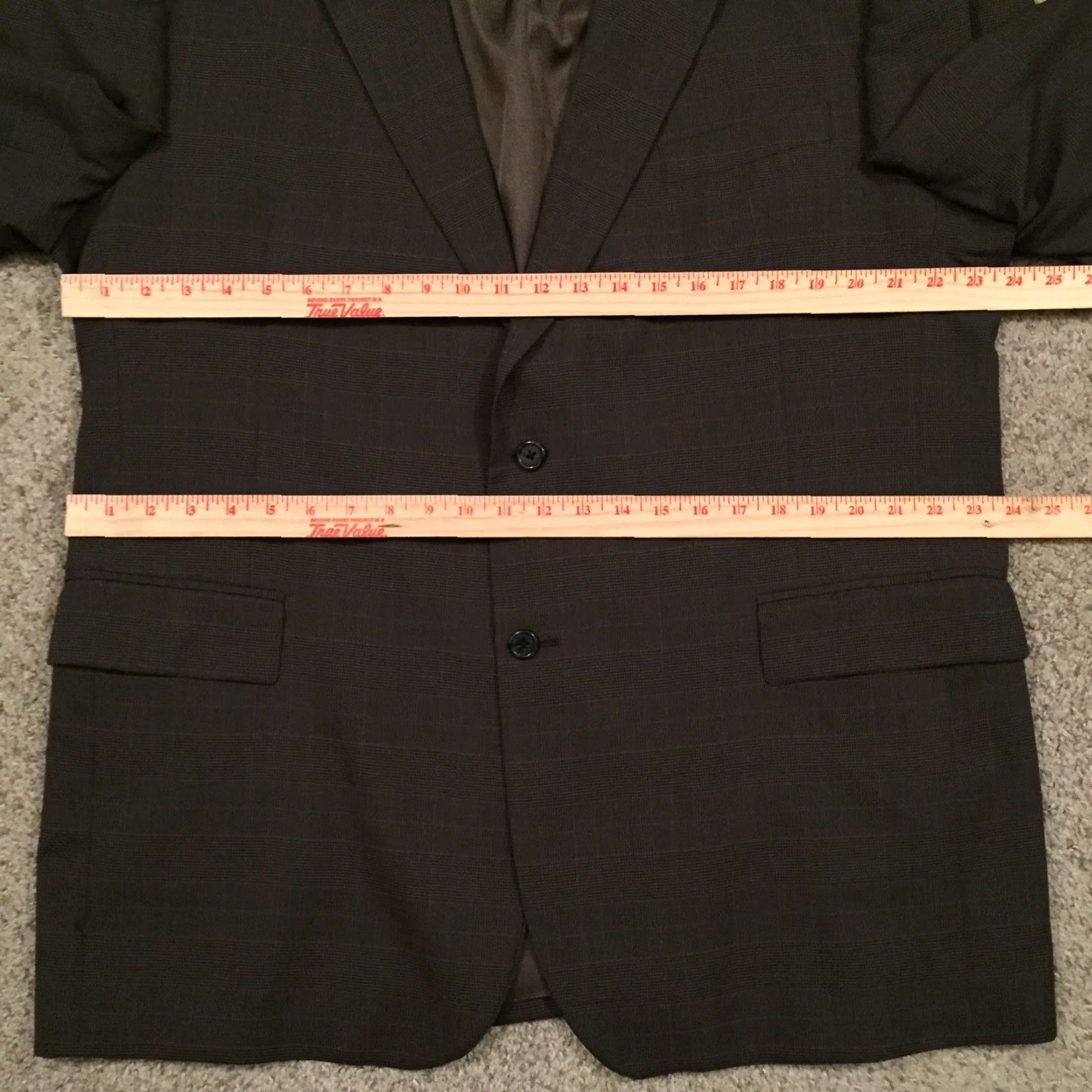 Jos. A. Bank Jos. A. Bank Blazer Mens 48 Long Gray Plaid Wool Two Button Single Vented Glossy Notch Lapel Jacket Coat 2 Piece Regular Mens Size 48R - 5 Thumbnail