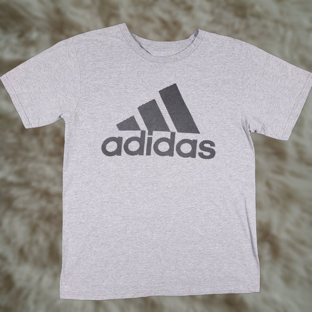 Adidas Adidas T-Shirt Gray Big Logo Short Sleeve Adult Mens Size Medium Crew Neck Cotton Modern Sports Aesthetic Mens Size US M / EU 48-50 / 2 - 1 Thumbnail