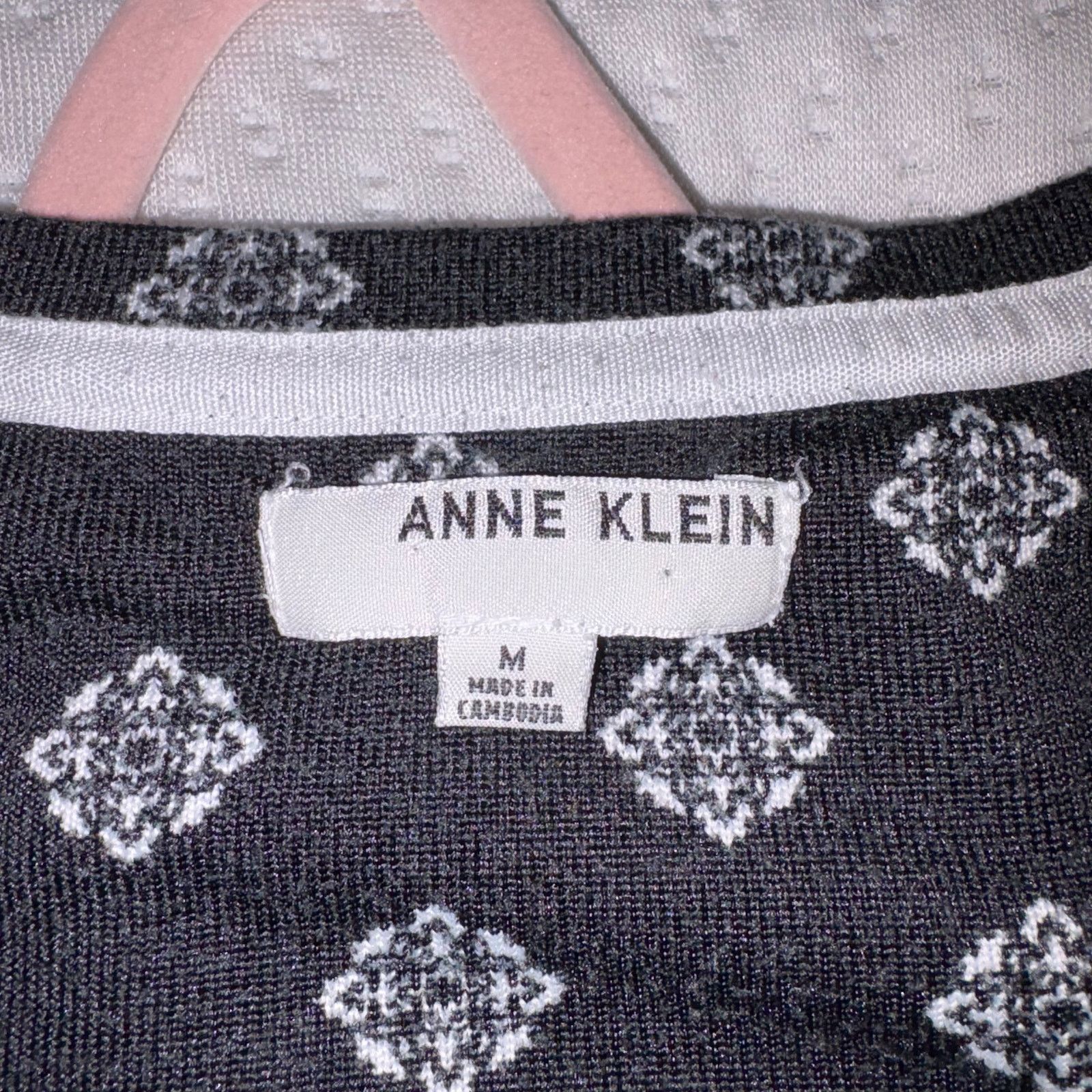 Anne Klein Anne Klein Black White Print Shift Dress Size M Stretch Size M / US 6-8 / IT 42-44 - 3 Thumbnail
