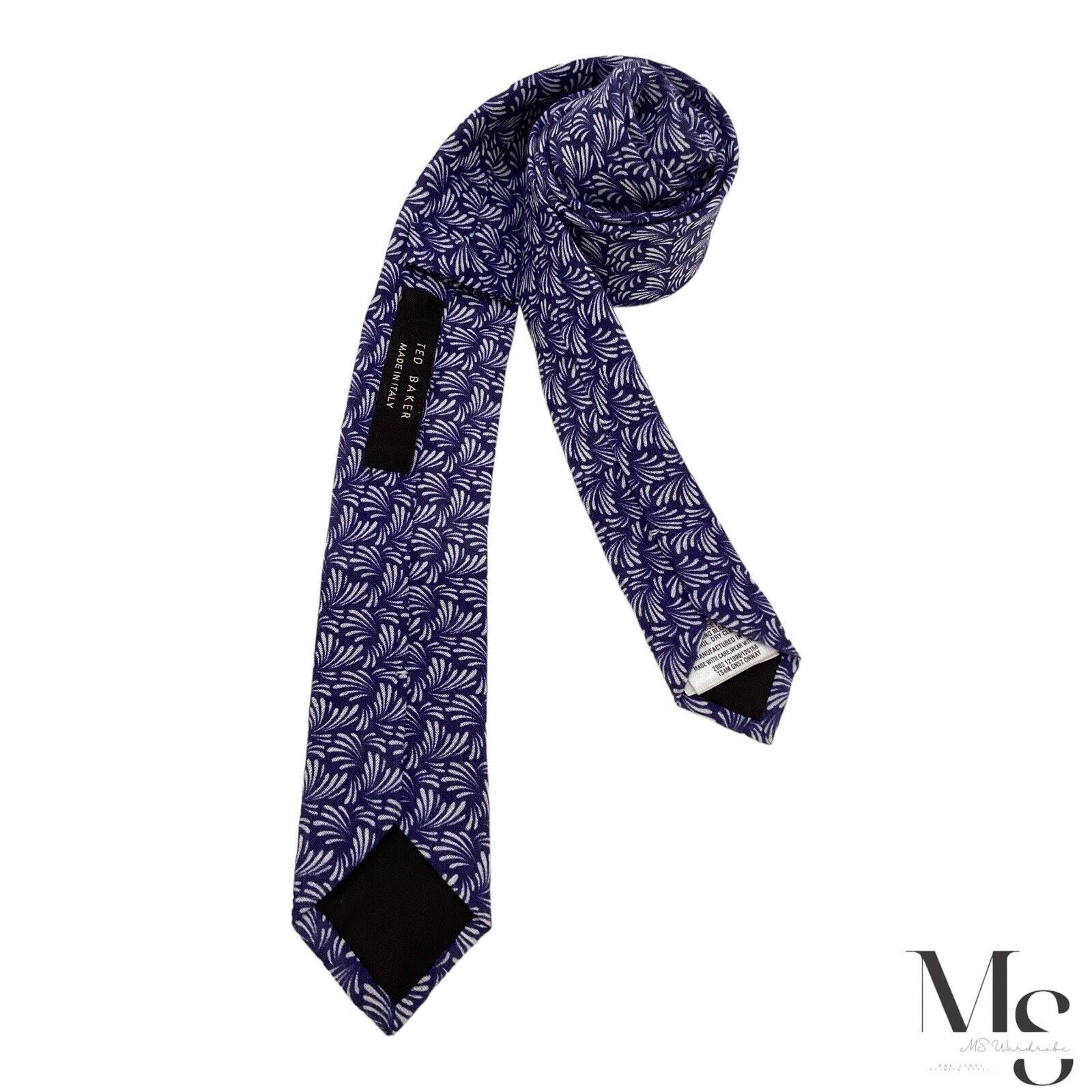 Ted Baker TED BAKER XL Blue Geometric Luxury Linen Tie Italy W:2" Size ONE SIZE - 1 Thumbnail