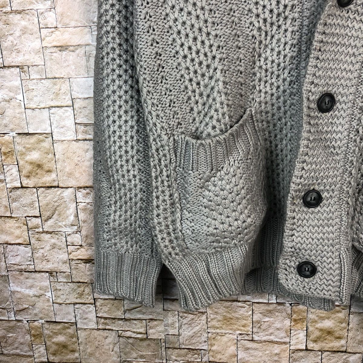 Homespun Knitwear RJumbo Purple Cardigan cable Knitwear #A1083 Size US L / EU 52-54 / 3 - 7 Thumbnail