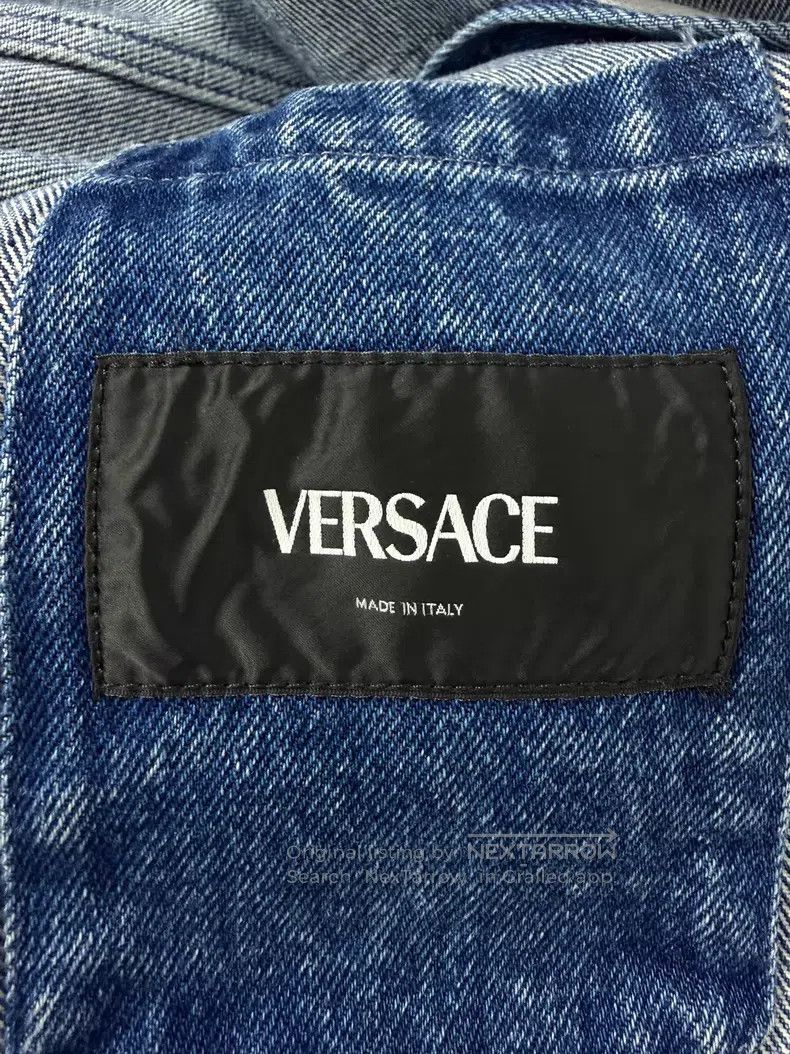 Versace Versace Single Breasted Leather Belt Sleeve Label Denim Du Size US M / EU 48-50 / 2 - 5 Thumbnail