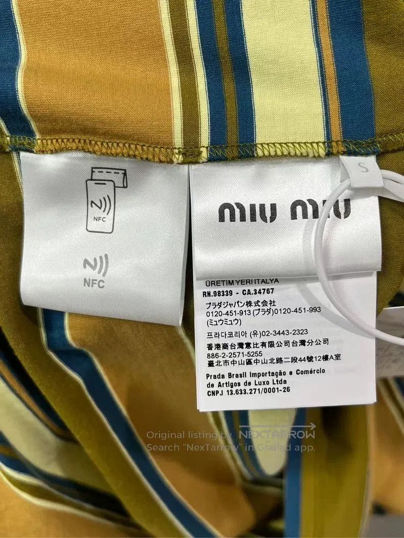 Miu Miu Miumiu Striped Long Sleeve Polo Shirt. Size US S / EU 44-46 / 1 - 4 Thumbnail