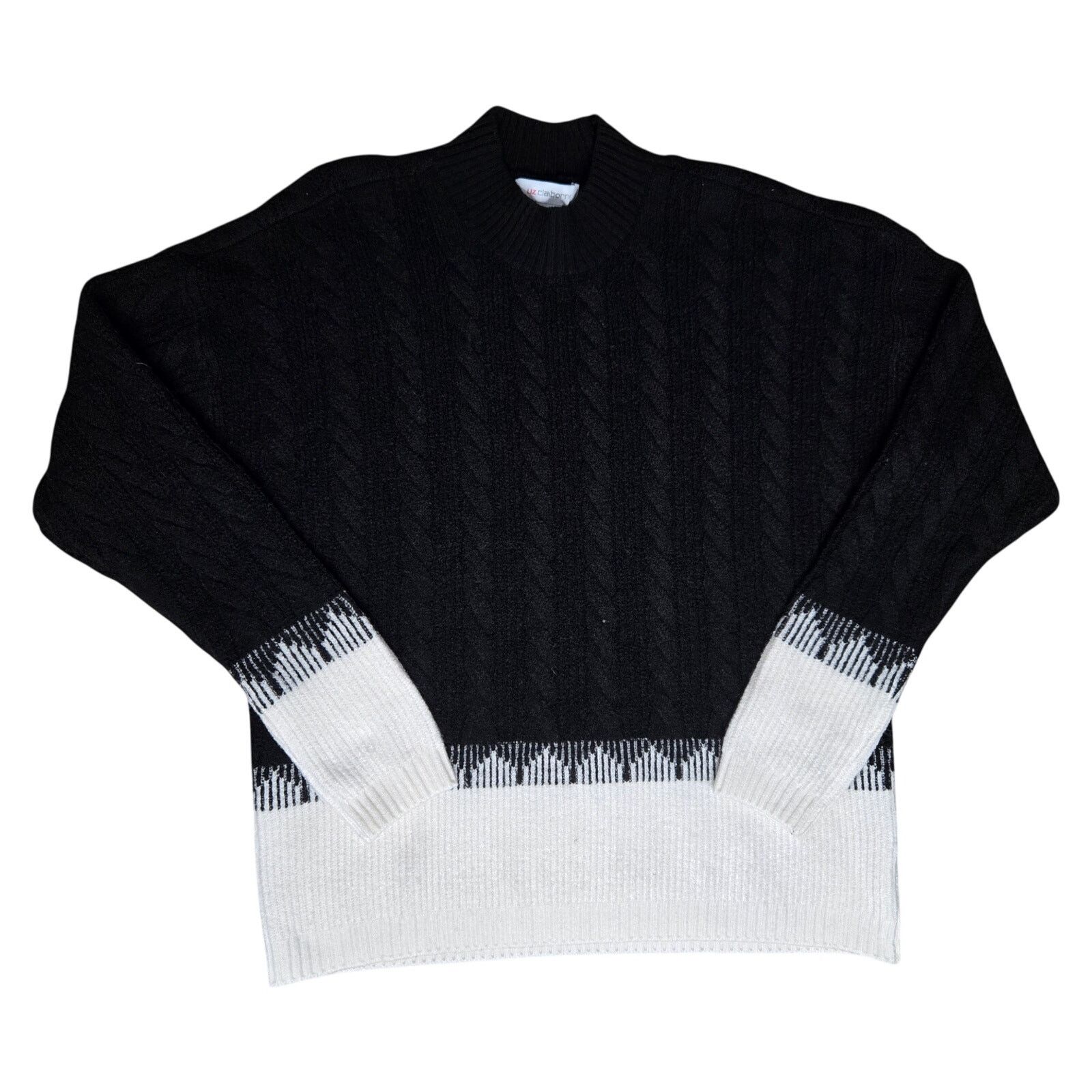 Other Liz Claiborne Black Cable Knit Sweater Size Large Size L / US 10 / IT 46 - 2 Thumbnail