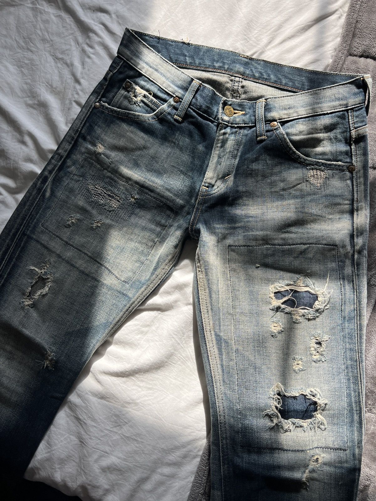 Lee × Vintage Lee Selvedge Boro Style Sashiko Denim Japan Edition Size US 31 - 11 Thumbnail