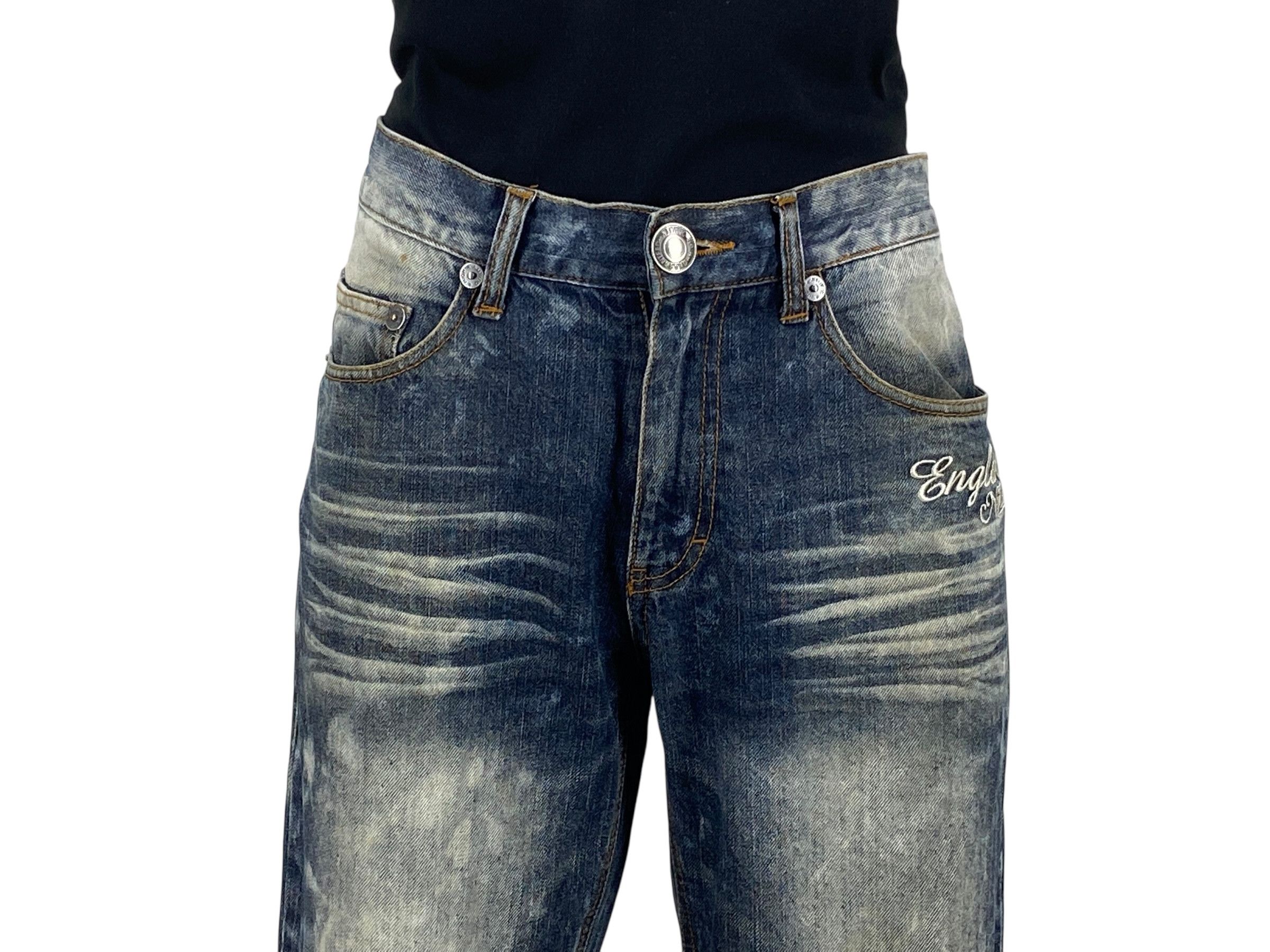 Japanese Brand Nylaus Distressed Denim Goth Punk Jeans Size US 31 - 3 Thumbnail