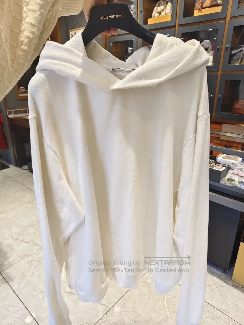 Acne Studios Acne Studios White Distressed Hooded Sweatshirt Size US XL / EU 56 / 4 - 1 Thumbnail
