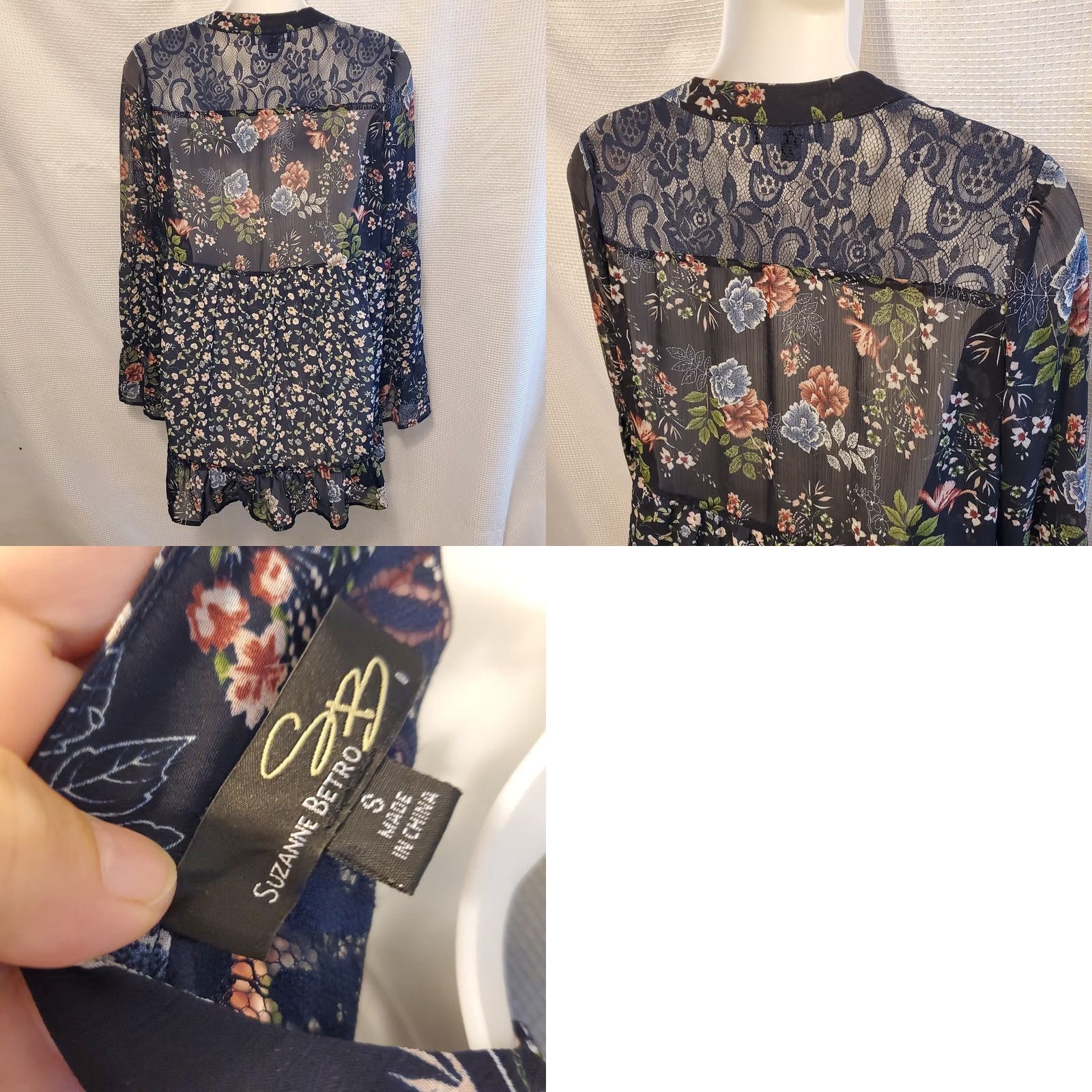 Vintage VINTAGE Whimsy Goth Peasant Ruffle Blouse Womens Small Flare Sleeve Withy Size S / US 4 / IT 40 - 8 Thumbnail