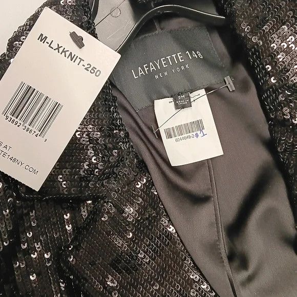 Lafayette 148 LAFAYETTE 148 NEW YORK Black Sequin Blazer - 2M (Sample) Size XS / US 0-2 / IT 36-38 - 11 Thumbnail