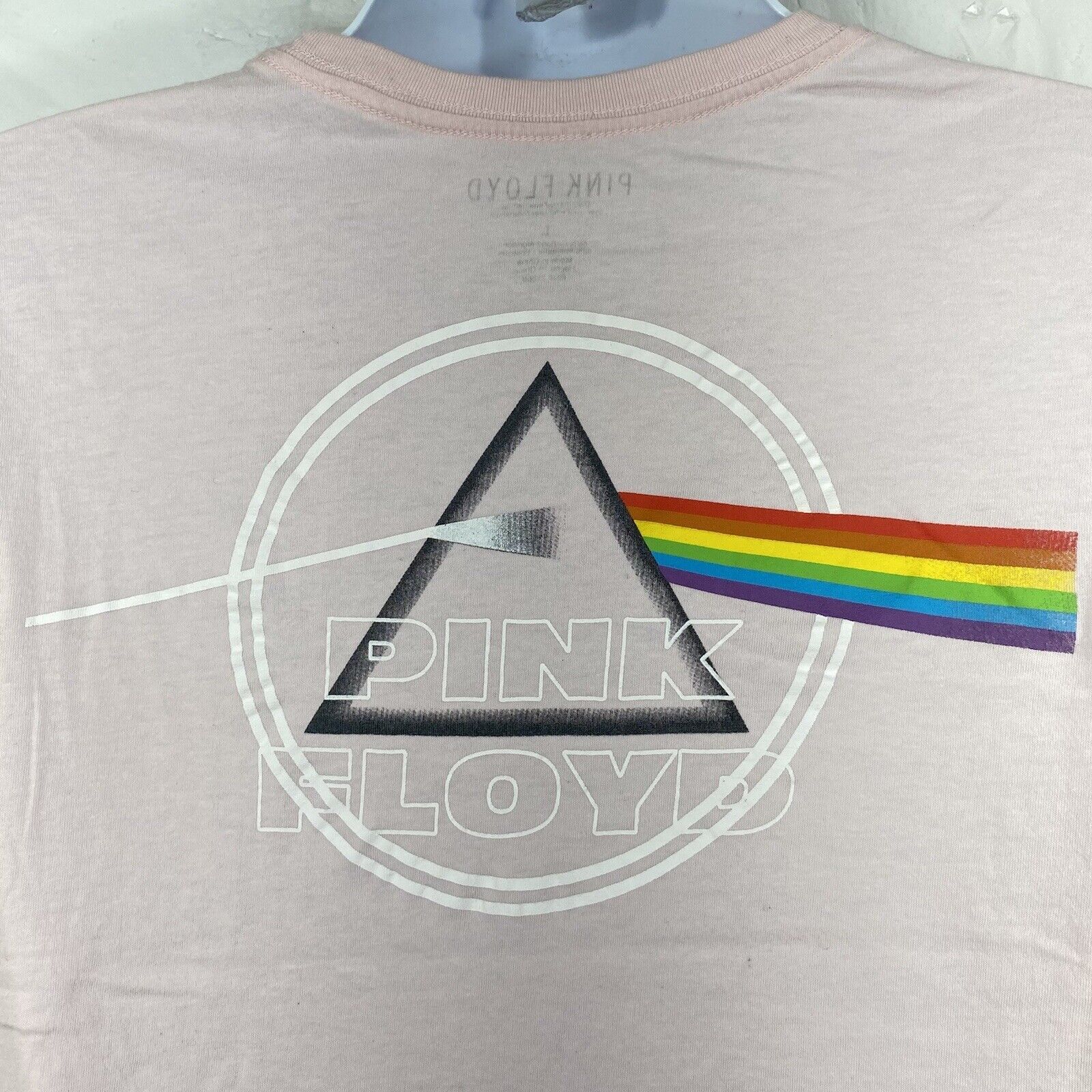 Pink Floyd Pink Floyd Large Dark Side of the Moon Cropped Pink T Shirt Size L / US 10 / IT 46 - 7 Thumbnail