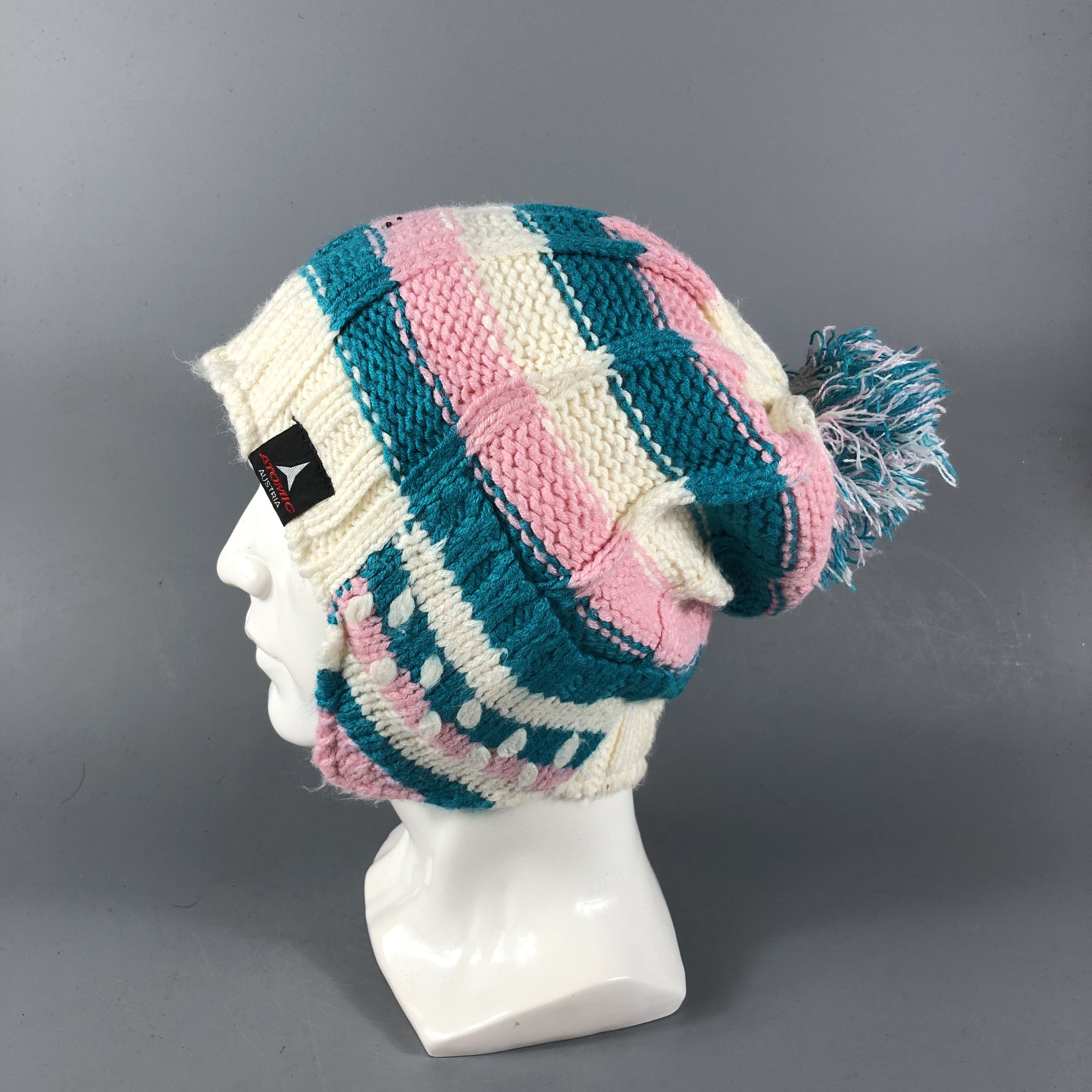 image of Atomic Knit Earflap Bobble Beanie Snowcap Snow Hat B789, Men's