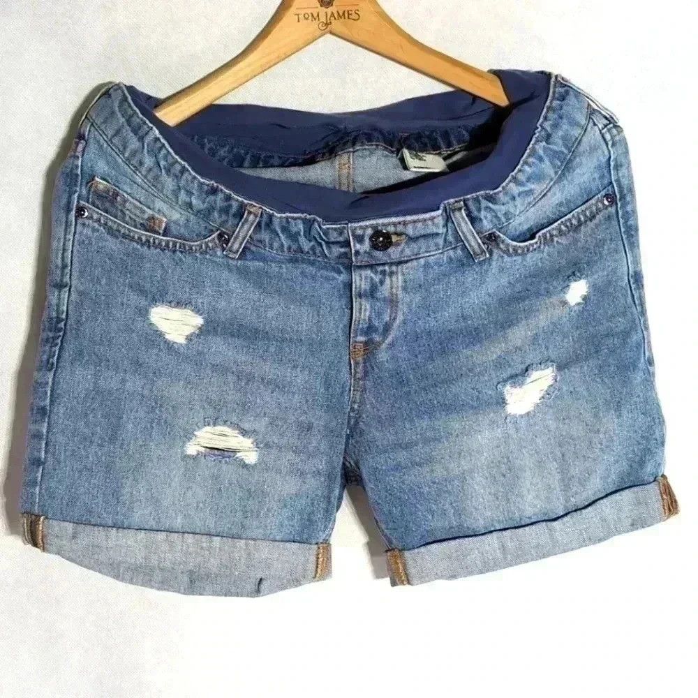 H&M H&M & Denim Distressed cut off Shorts Sz8 Size 30" / US 8 / IT 44 - 1 Thumbnail