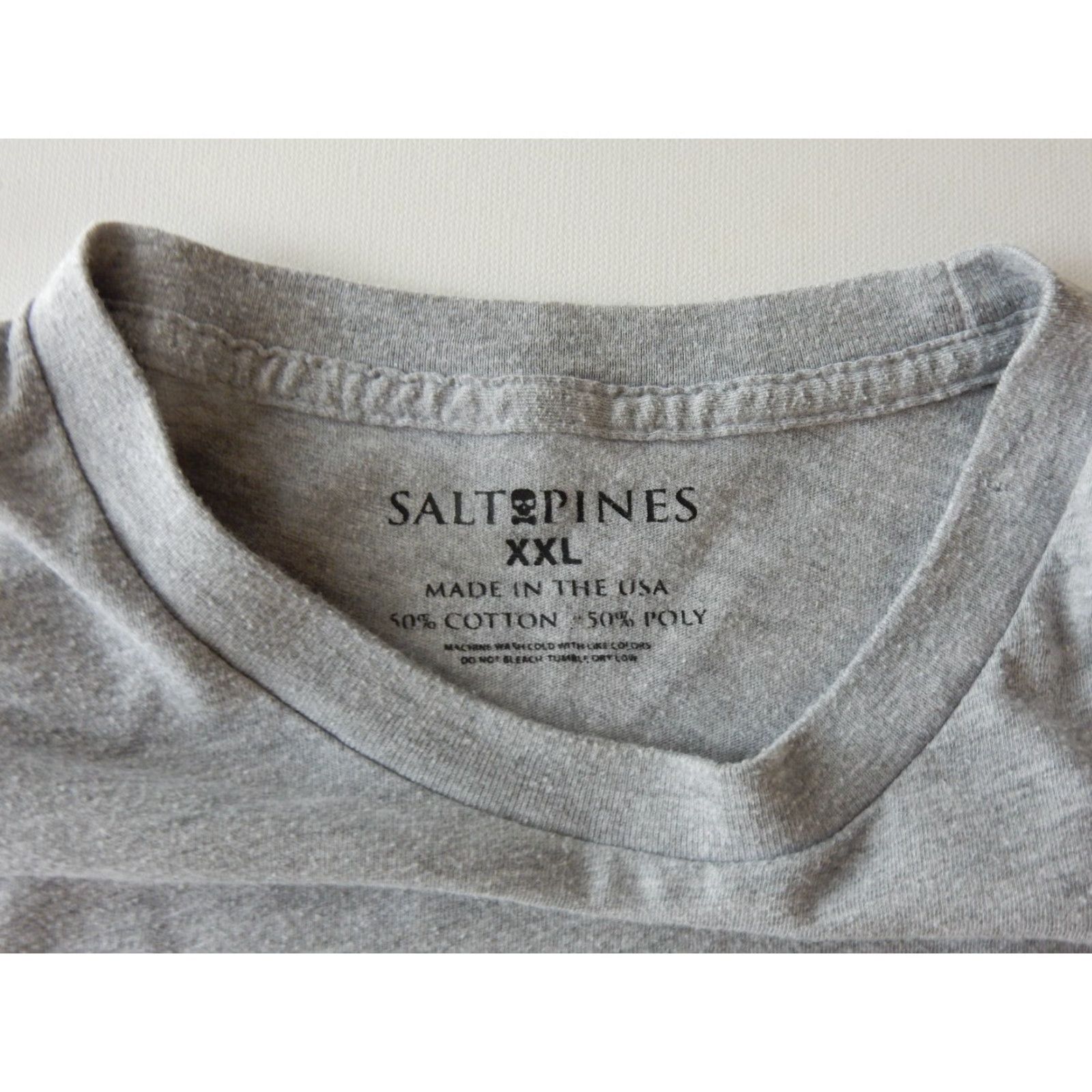 Vintage Salt Pines T-Shirt Men's USA Made 2XL Gray Short Sleeve Cotton Graphic Print Skull Golf May 90s Size US XXL / EU 58 / 5 - 3 Thumbnail