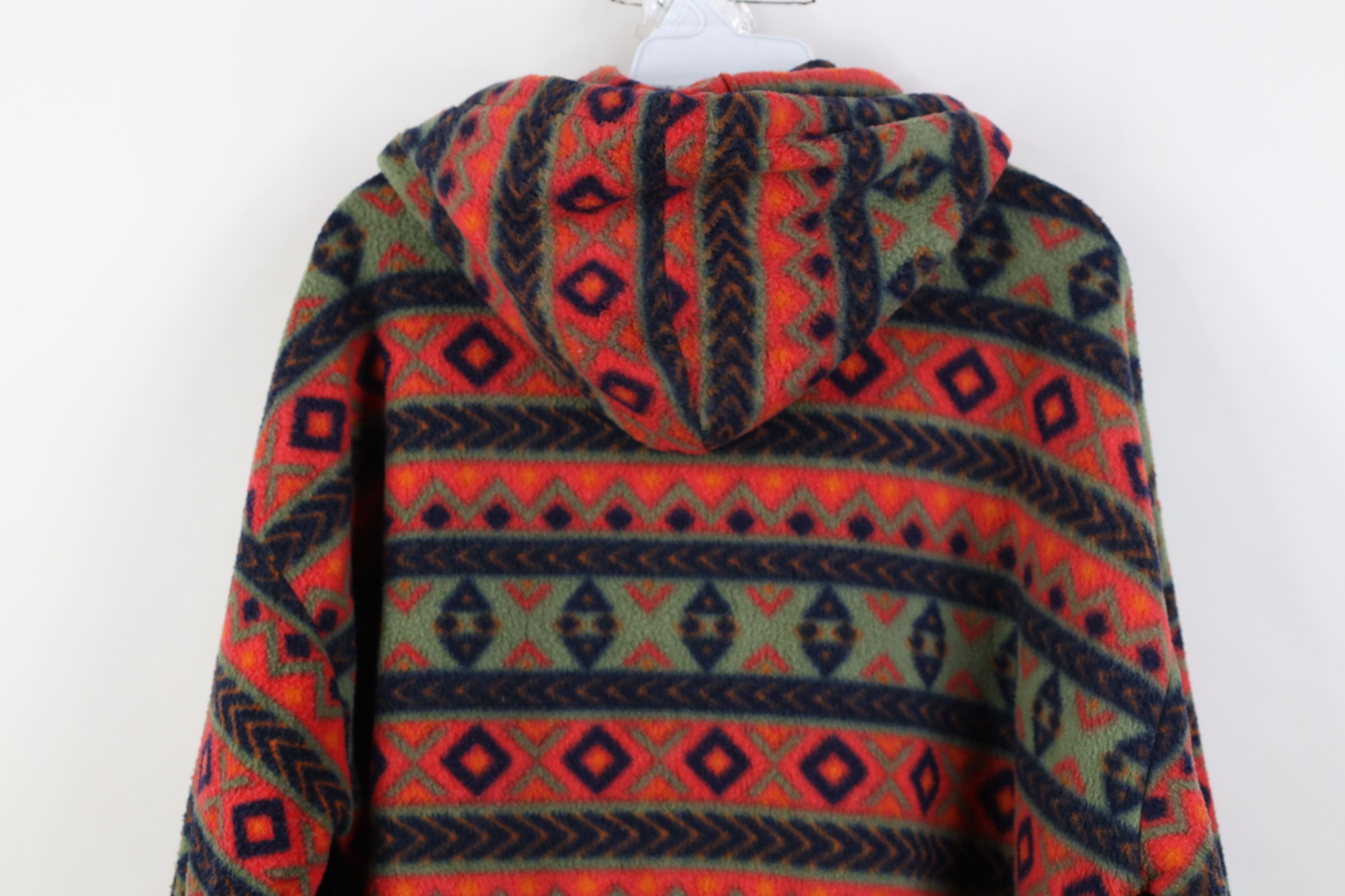 Vintage 90s Streetwear Southwestern Fair Isle Fleece Hoodie