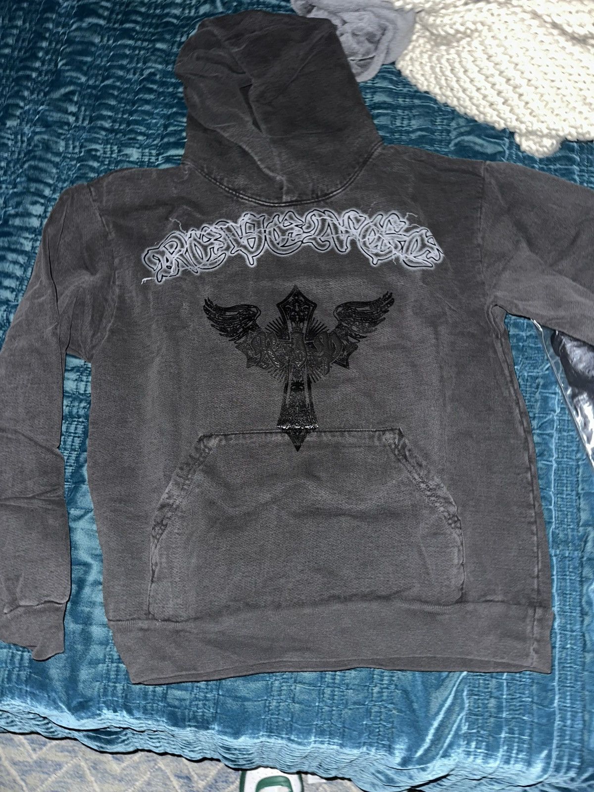 Revenge Skeleton Angel Hoodie Vintage Black Size US M / EU 48-50 / 2 - 1 Thumbnail