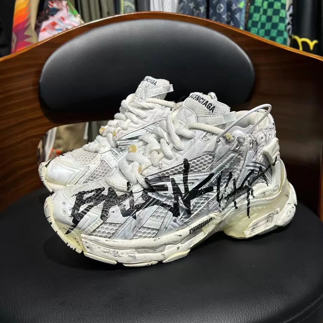 Balenciaga Balenciaga Runner Graffiti Distressed 36 Used Good Size US 5.5 / IT 35.5 - 1 Thumbnail