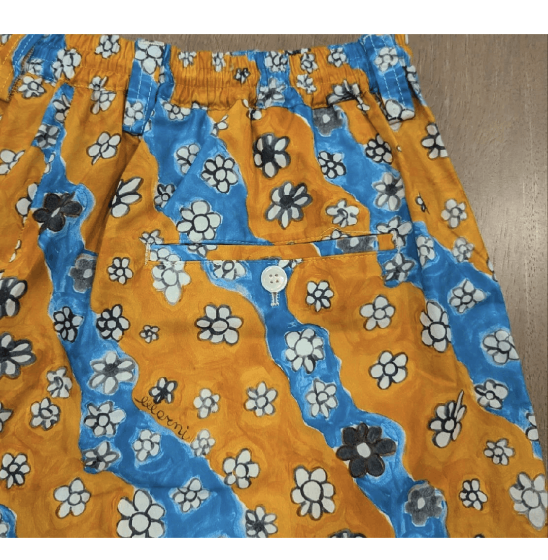 Marni MARNI Striped Floral Bermuda Shorts Blue/Orange 52 US 36 Size US 36 / EU 52 - 5 Thumbnail