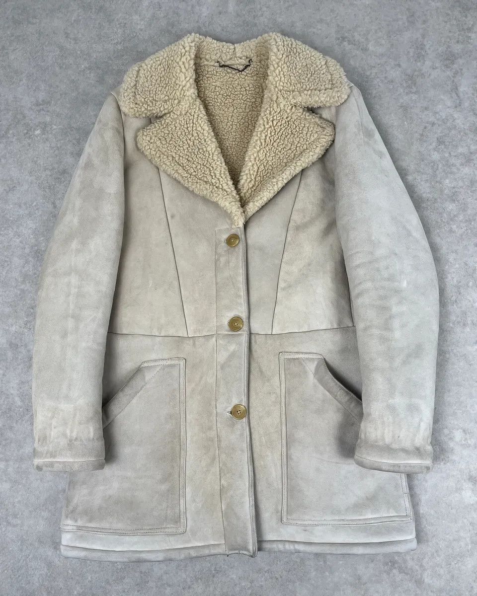 Maison Margiela 2012 Maison Margiela H&M Beige Leather Fur Coat Size US L / EU 52-54 / 3 - 1 Thumbnail