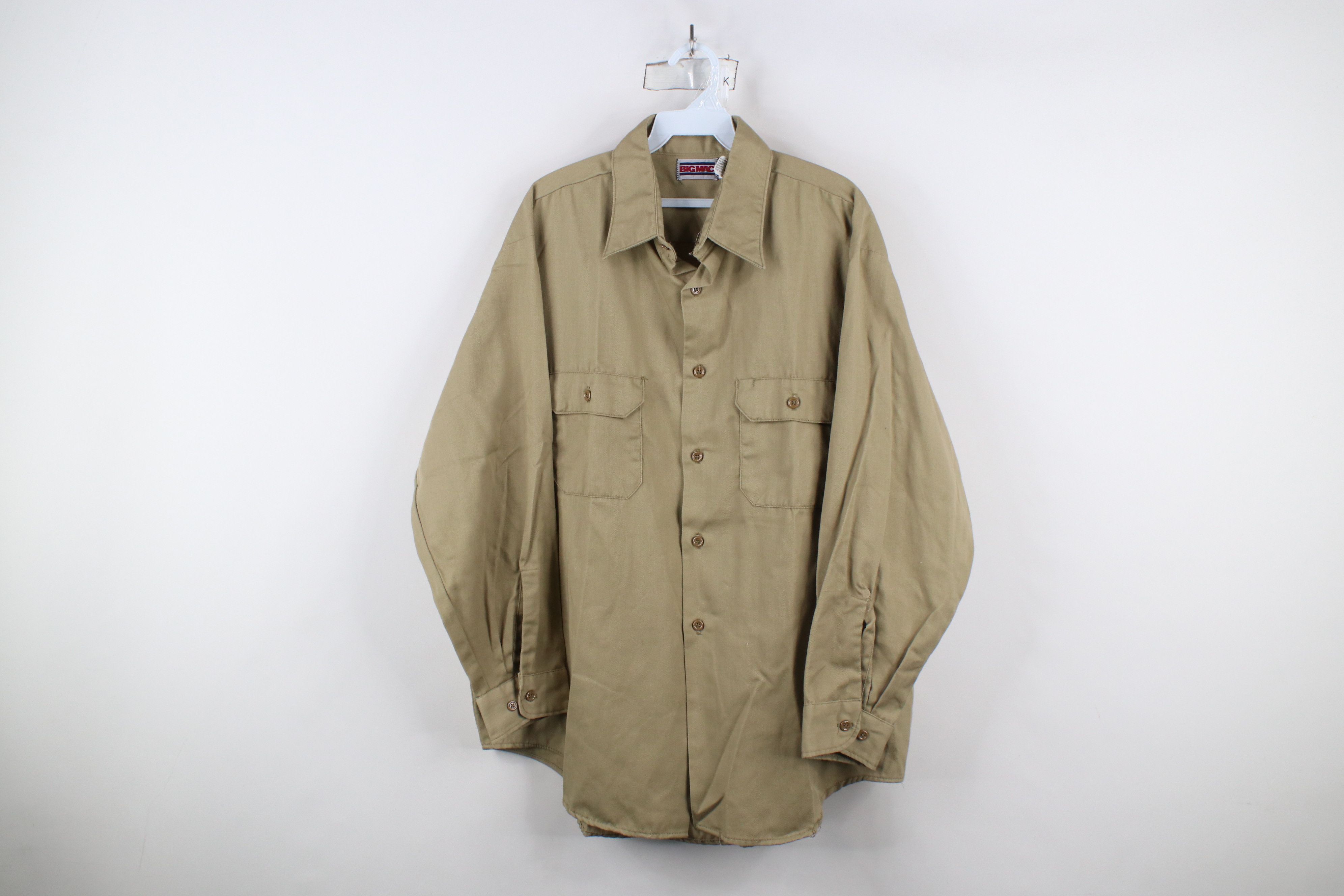 Vintage Vintage 70s Big Mac Workwear Mechanic Button Shirt Beige USA Size US M / EU 48-50 / 2 - 1 Thumbnail