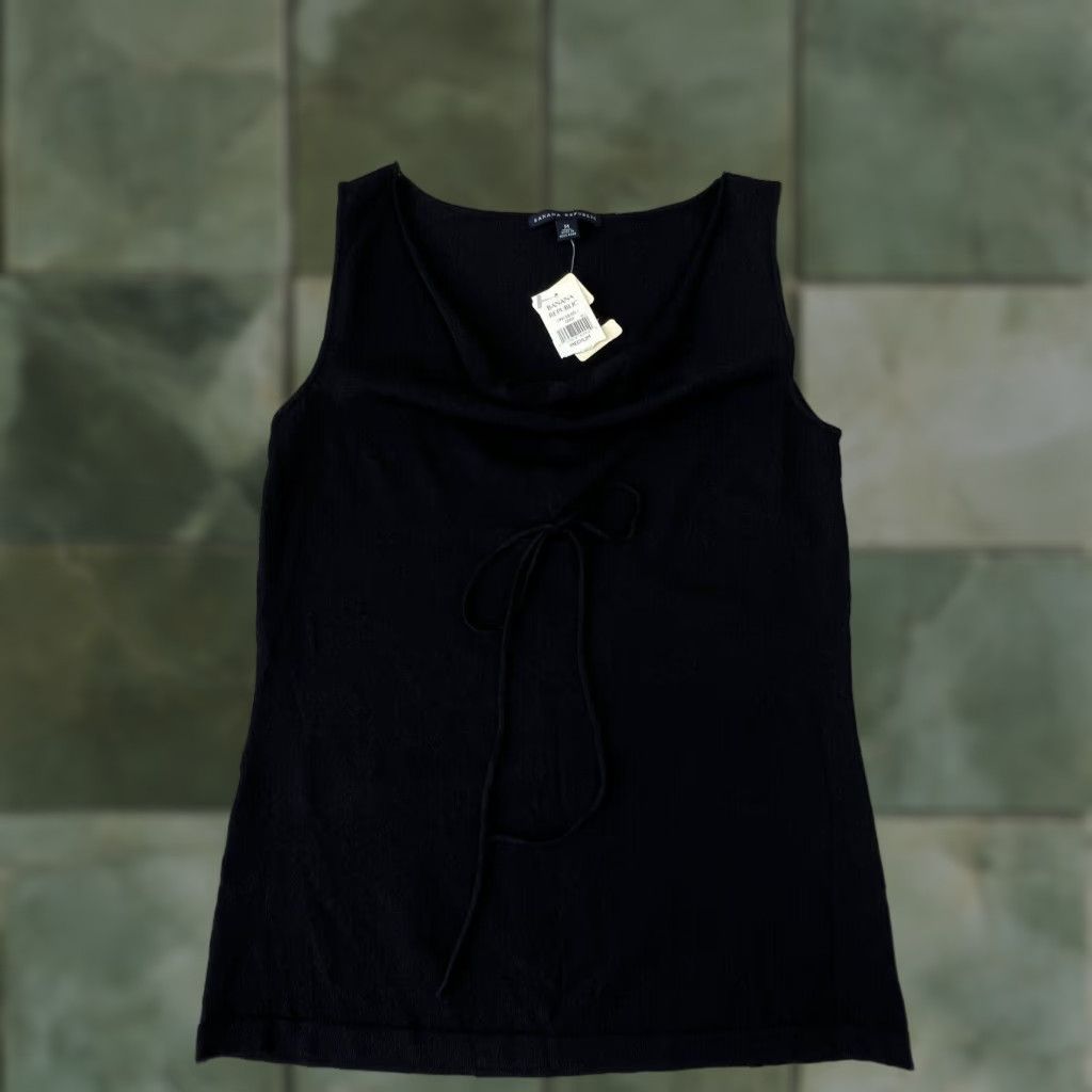 Banana Republic Banana Republic Black Sleeveless Drap Neck Womens Top Medium Blouse Size M / US 6-8 / IT 42-44 - 1 Thumbnail
