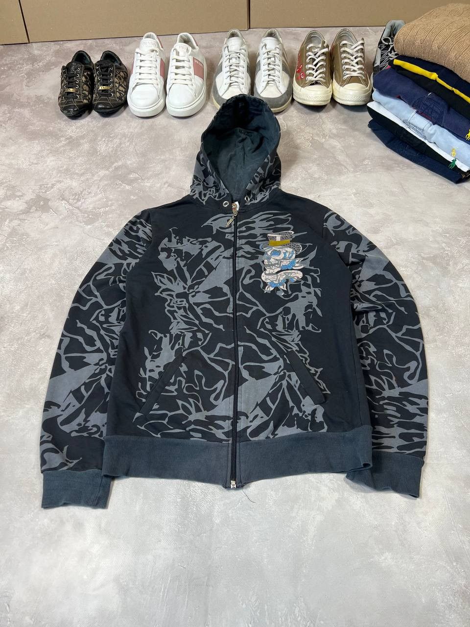 Ed Hardy Vintage Ed Hardy Zip Hoodies Big Print Size M / US 6-8 / IT 42-44 - 3 Thumbnail