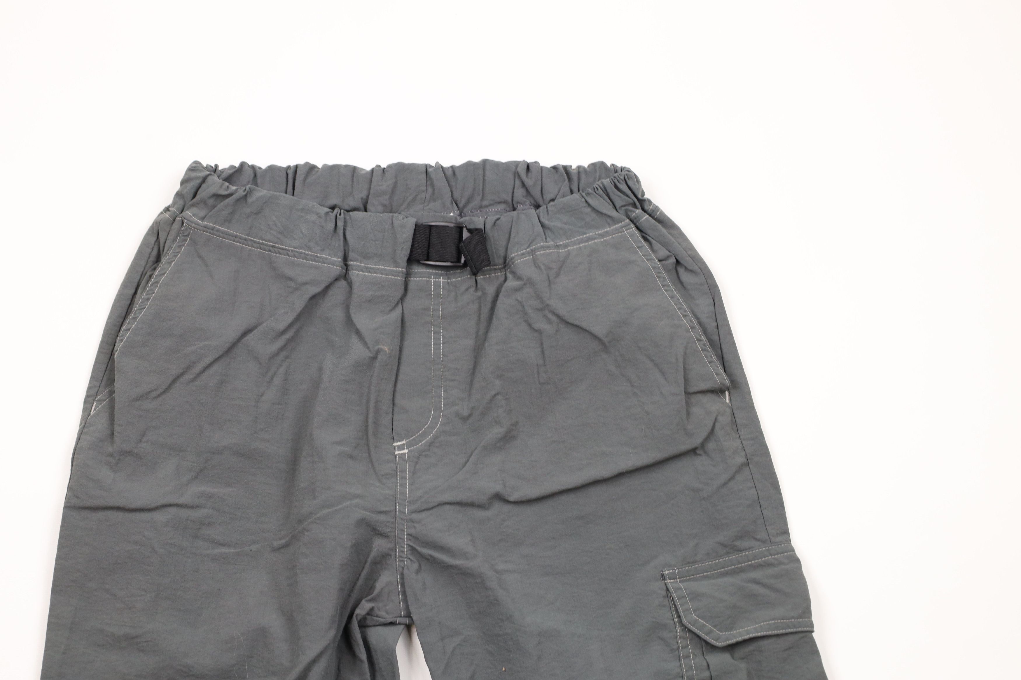 Vintage Vintage 90s Streetwear Double Knee Belted Flared Pants Gray Size US 34 / EU 50 - 2 Thumbnail