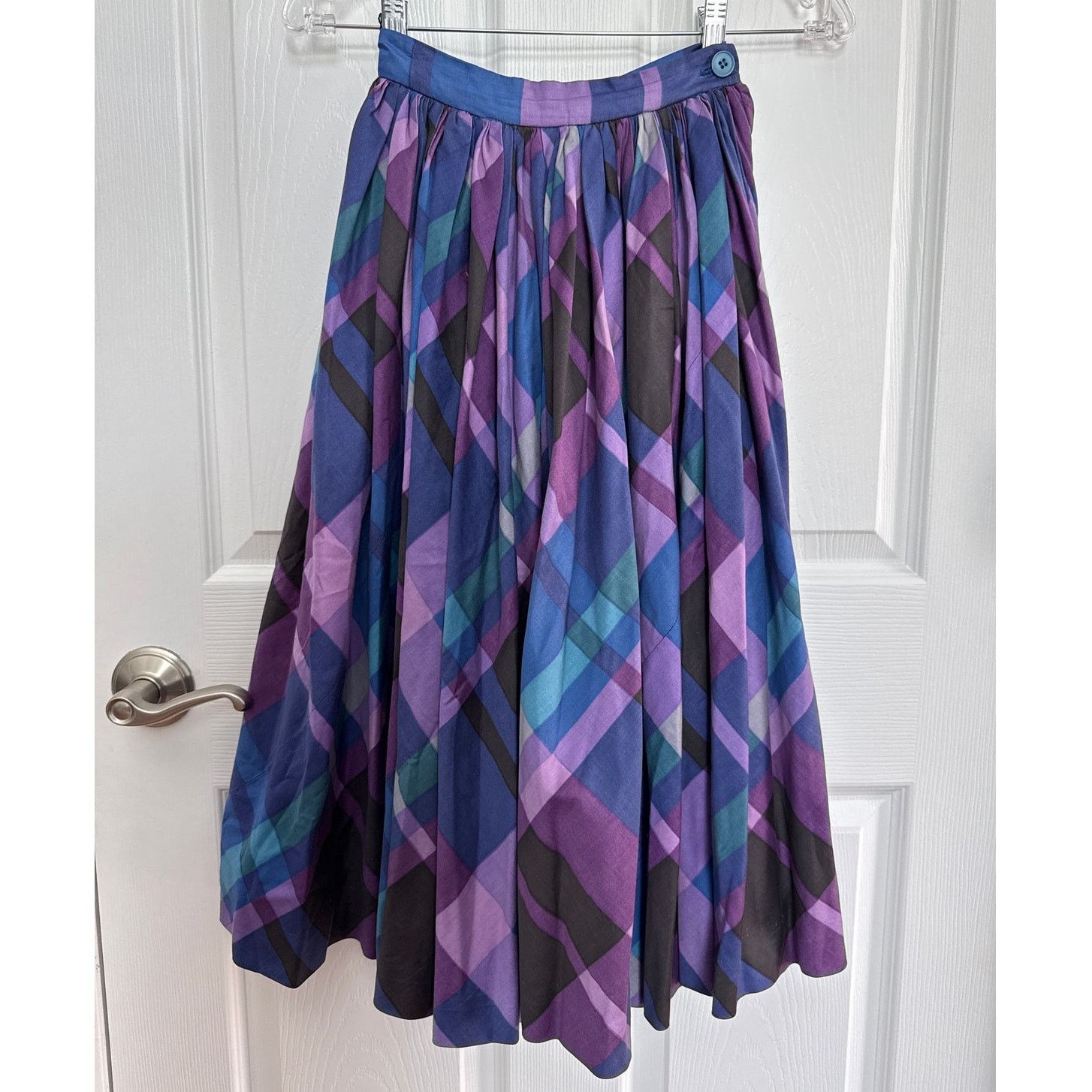 Vintage Vtg 50's circle plaid skirt Modern Jr by Gale & Gale TABIT Size 22" - 7 Thumbnail